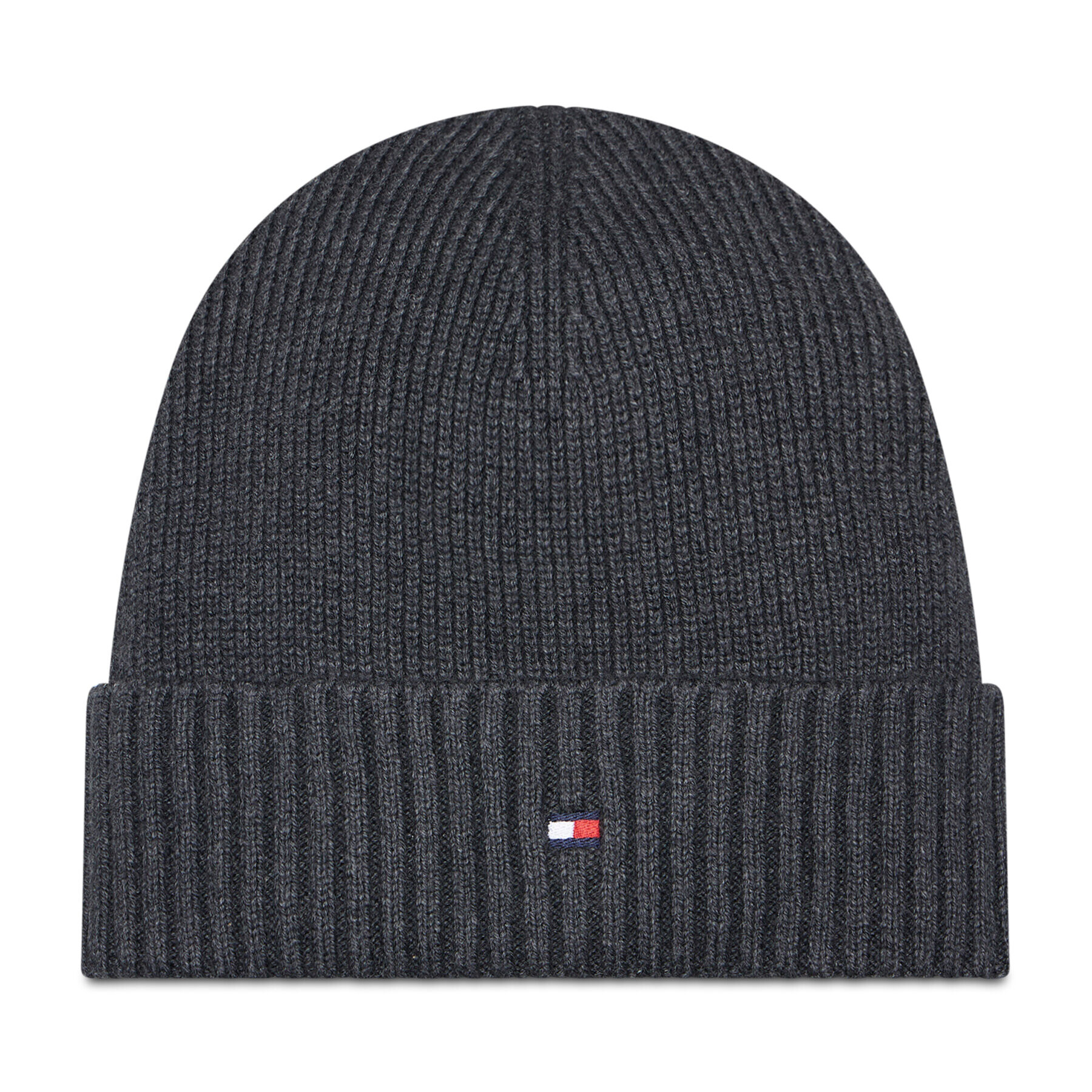 Tommy Hilfiger Čepice Essential Flag Beanie AM0AM10337 Šedá - Pepit.cz