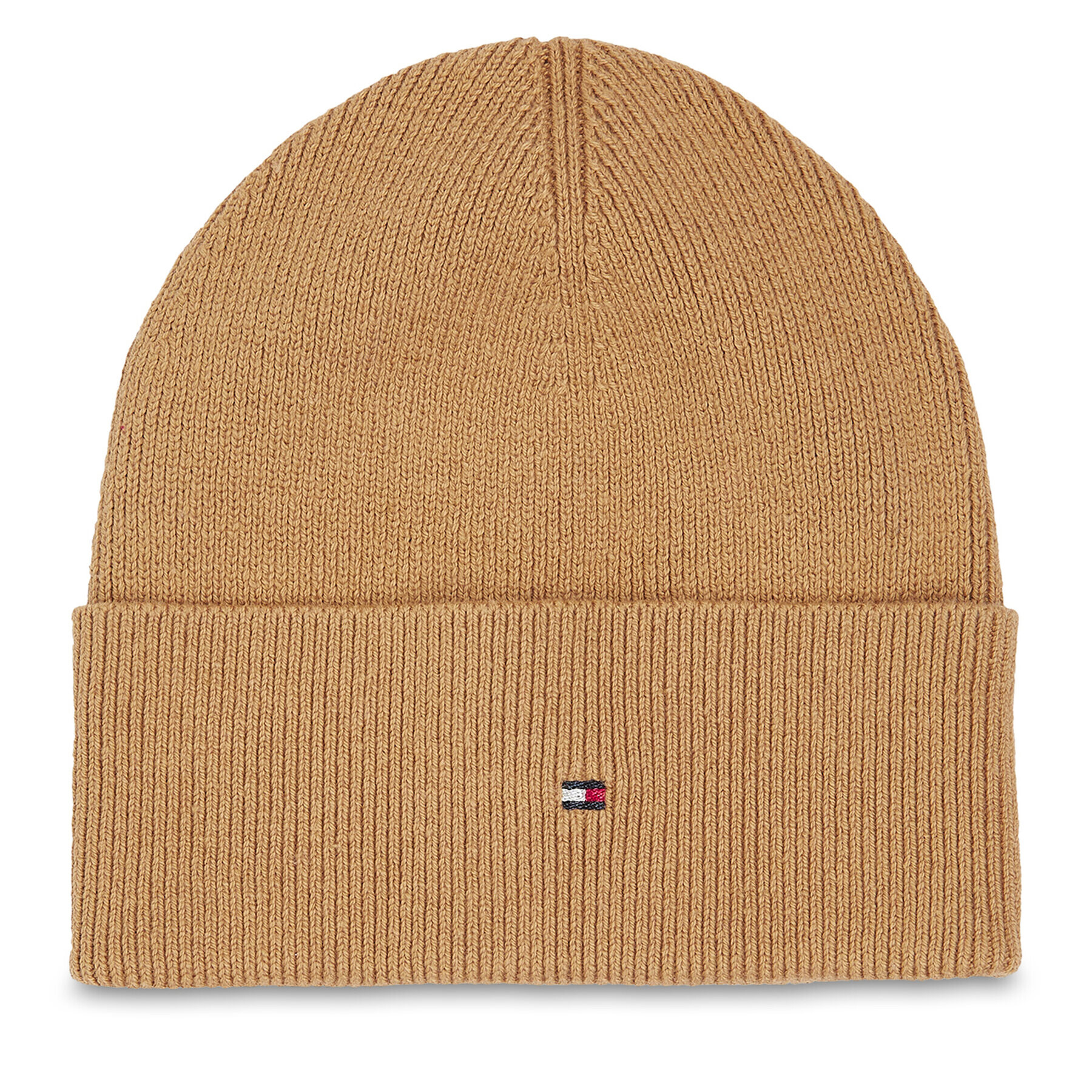 Tommy Hilfiger Čepice Essential Flag Beanie AW0AW15309 Béžová - Pepit.cz