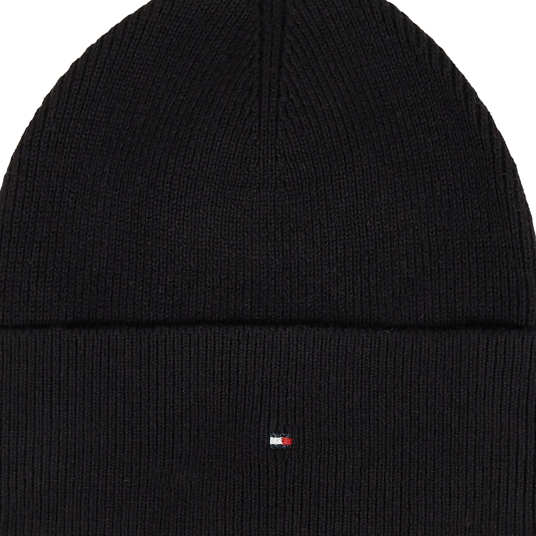 Tommy Hilfiger Čepice Essential Flag Beanie AW0AW15309 Černá - Pepit.cz