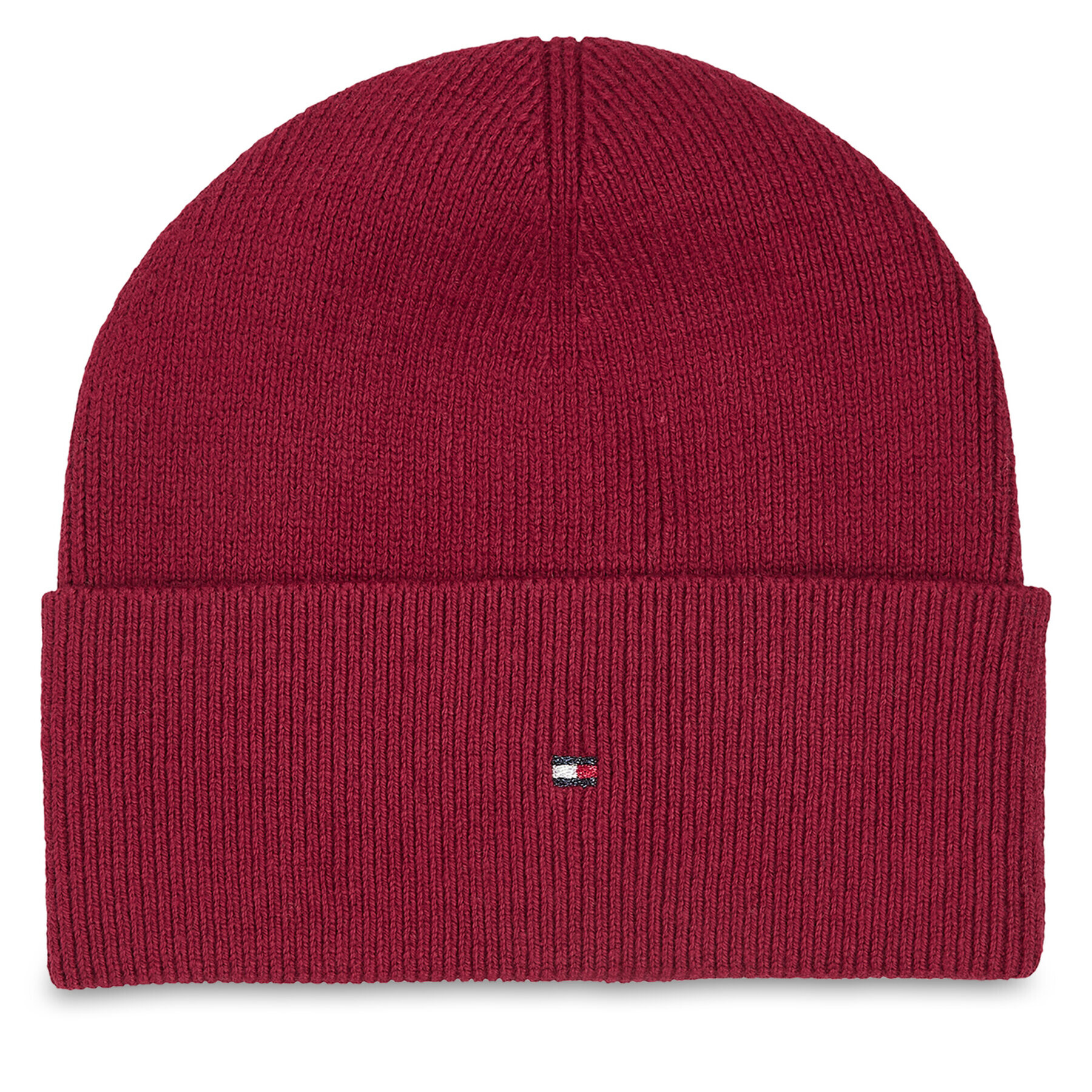 Tommy Hilfiger Čepice Essential Flag Beanie AW0AW15309 Červená - Pepit.cz