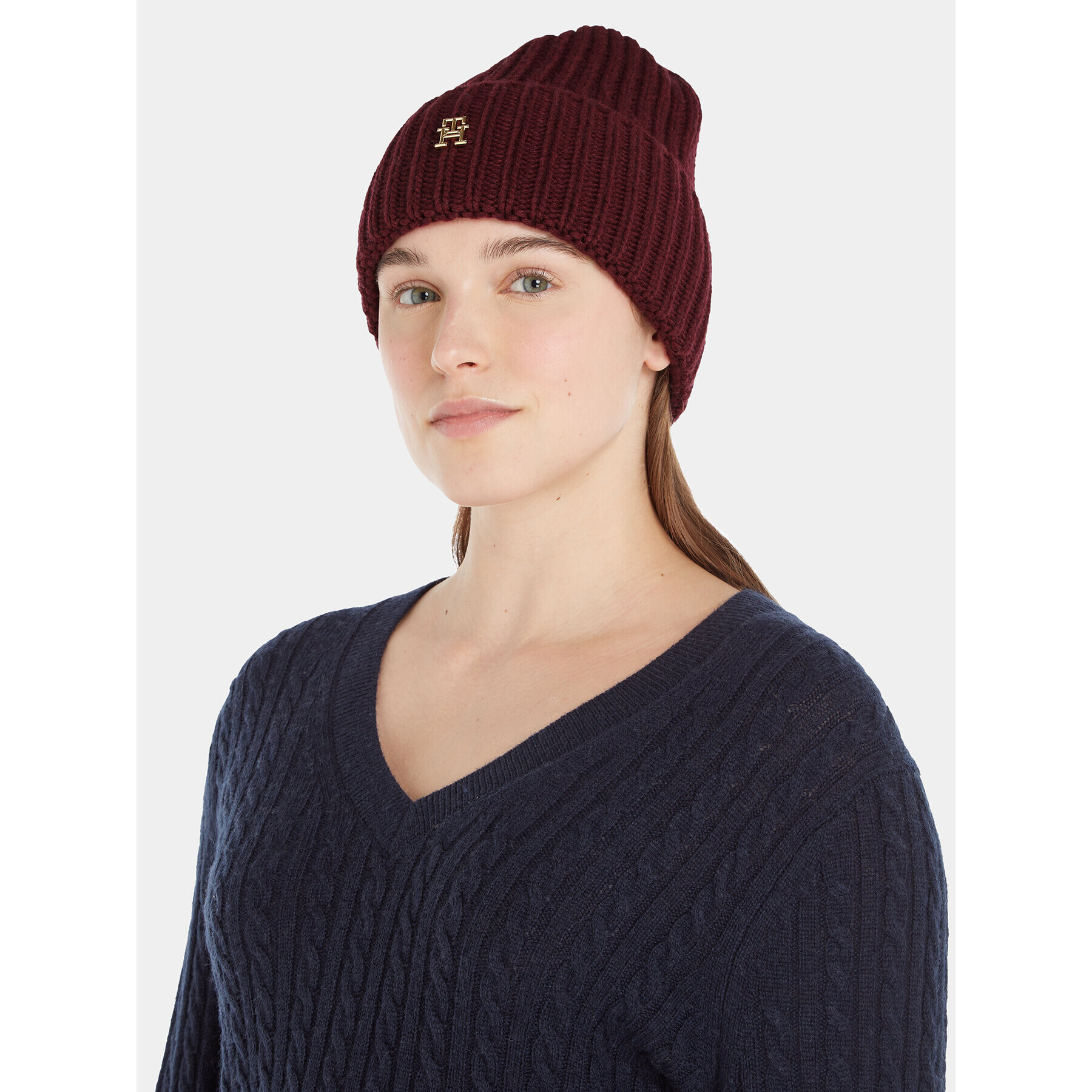 Tommy Hilfiger Čepice Limitless Chic Beanie AW0AW15299 Červená - Pepit.cz