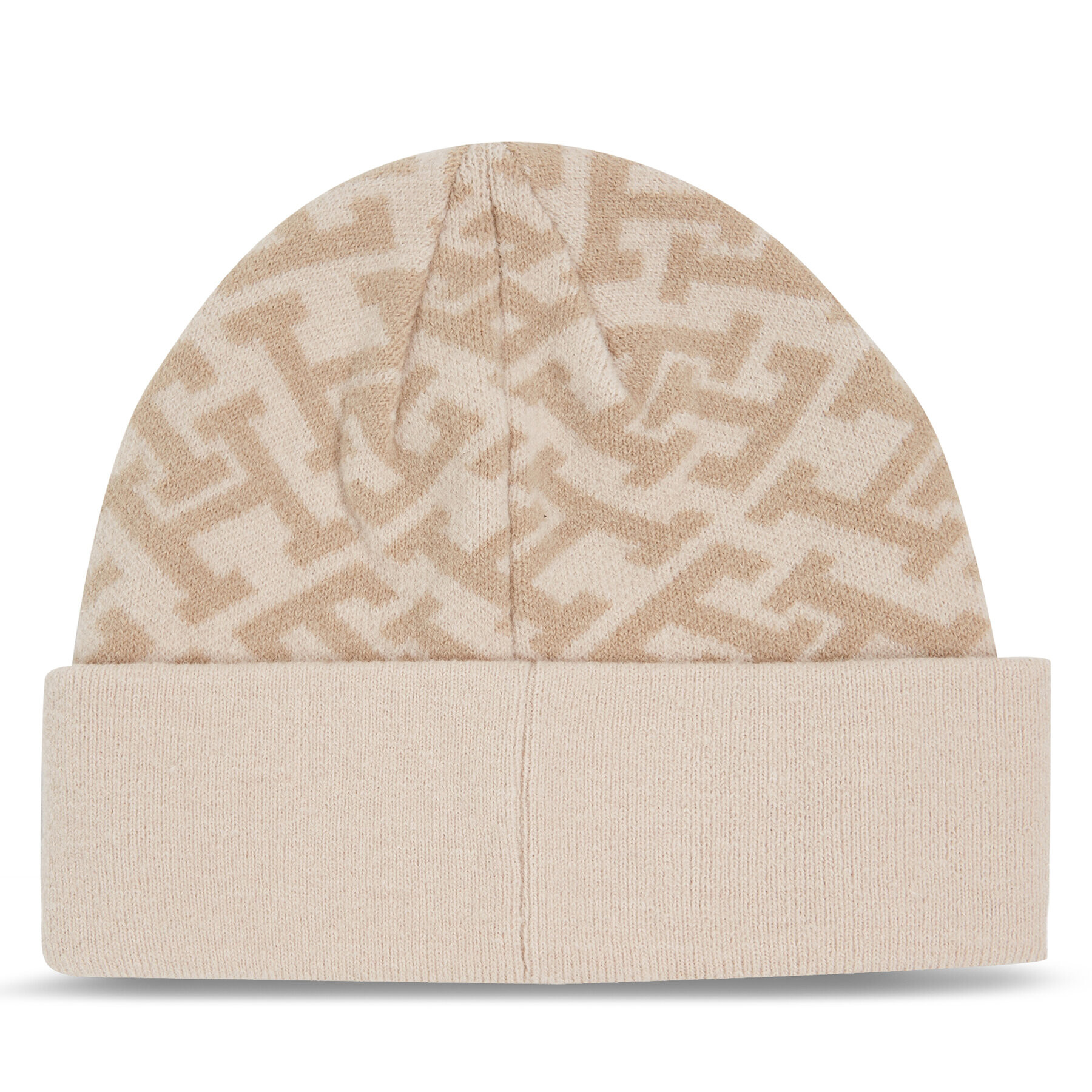 Tommy Hilfiger Čepice Monogram All Over Beanie AW0AW15327 Béžová - Pepit.cz