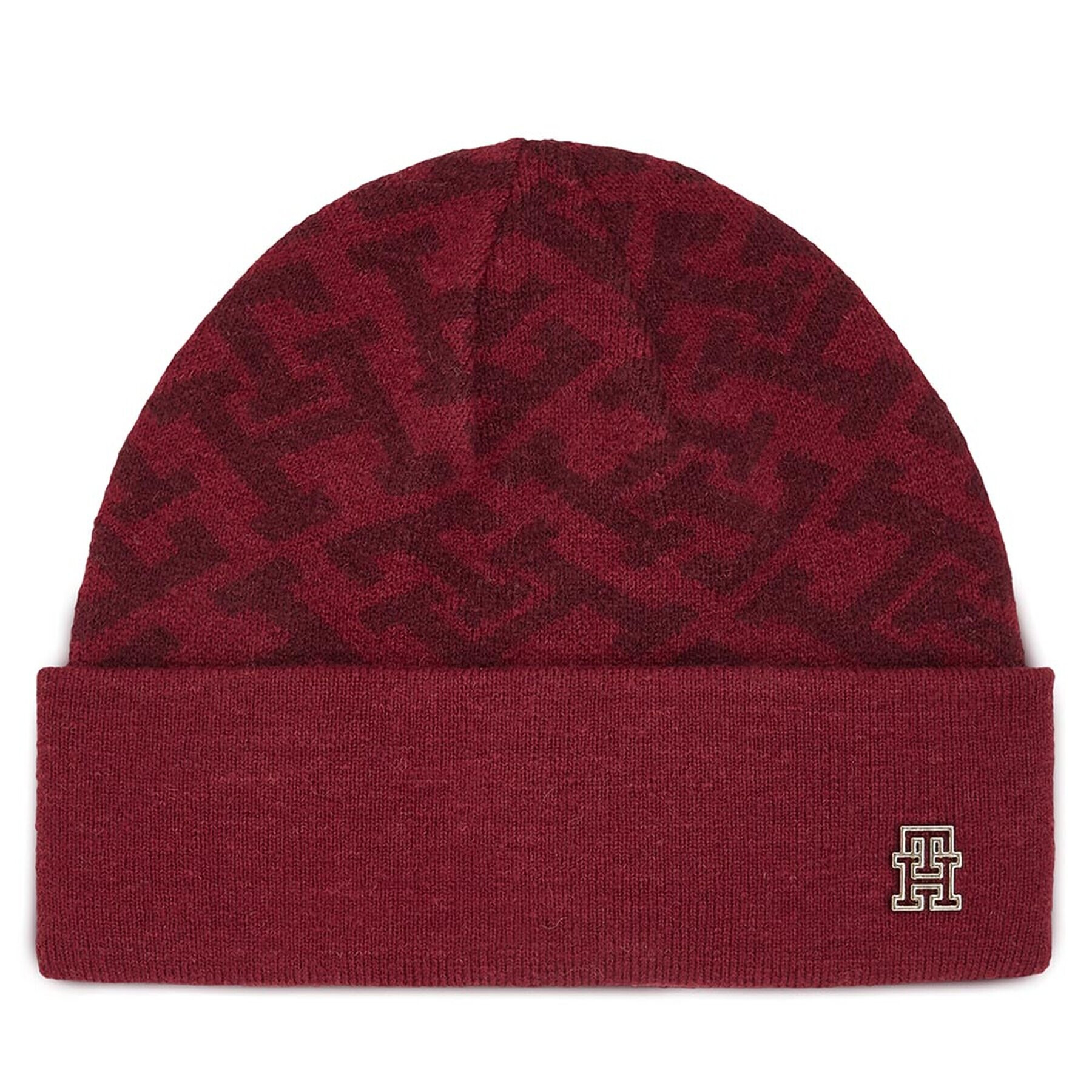 Tommy Hilfiger Čepice Monogram All Over Beanie AW0AW15327 Červená - Pepit.cz