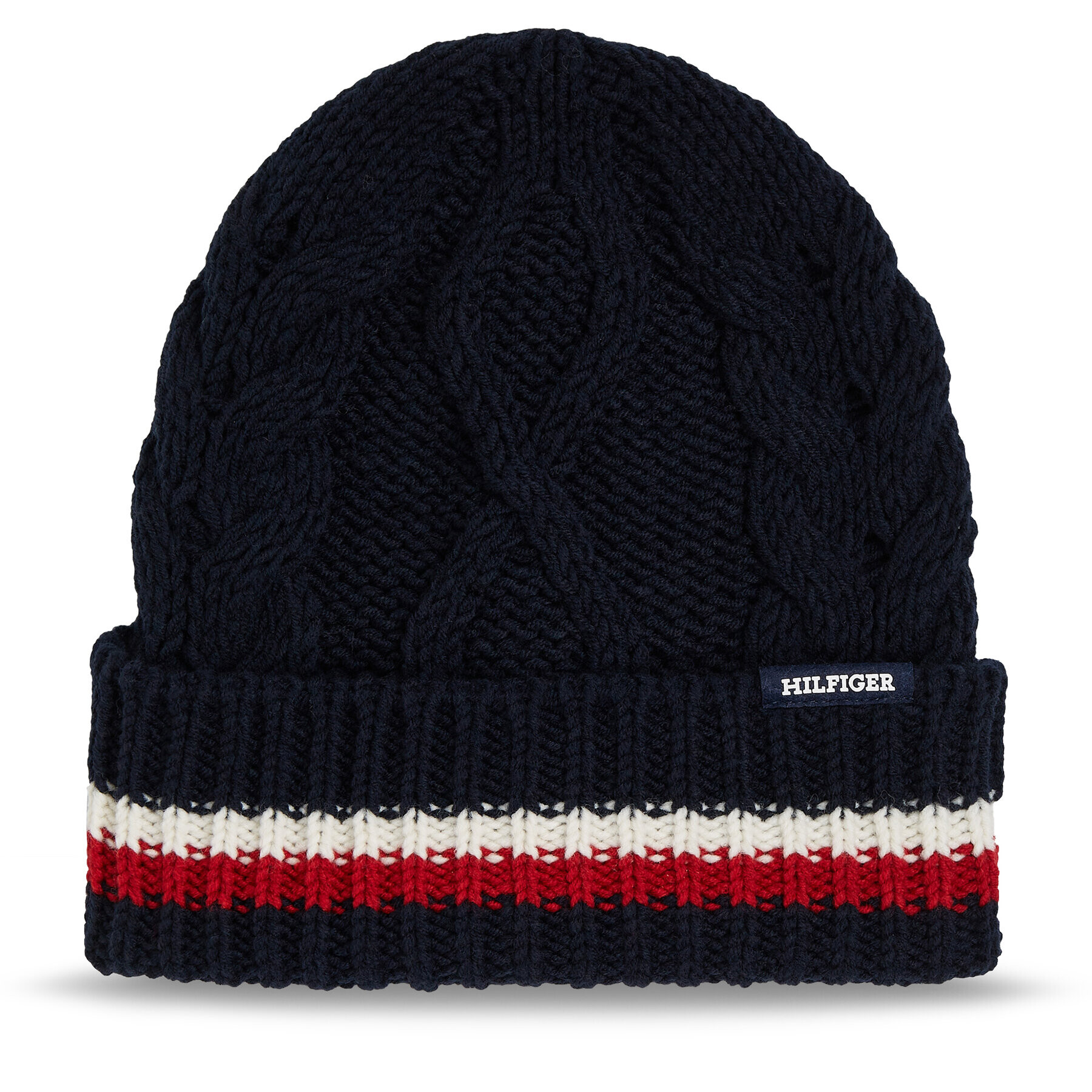 Tommy Hilfiger Čepice Monotype Chunky Knit Beanie AM0AM11506 Tmavomodrá - Pepit.cz