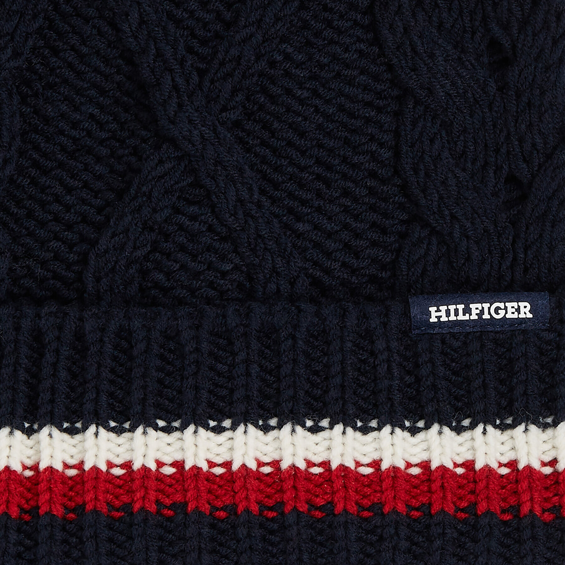 Tommy Hilfiger Čepice Monotype Chunky Knit Beanie AM0AM11506 Tmavomodrá - Pepit.cz