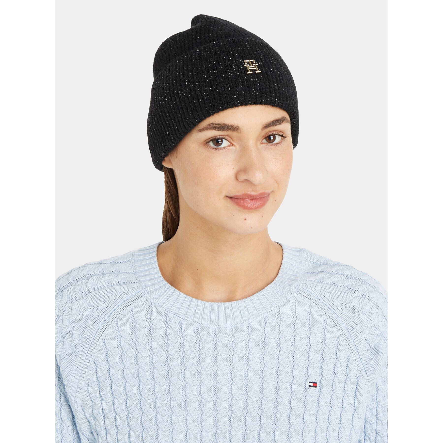 Tommy Hilfiger Čepice Th Evening Beanie AW0AW15319 Černá - Pepit.cz