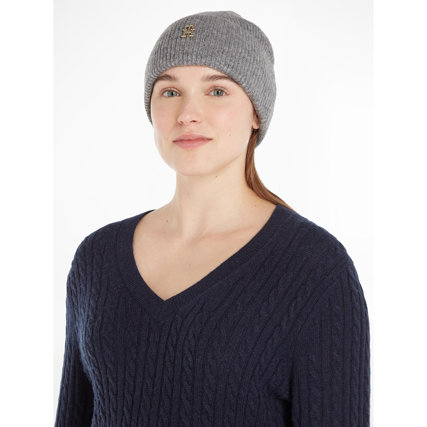 Tommy Hilfiger Čepice Th Evening Beanie AW0AW15319 Šedá - Pepit.cz