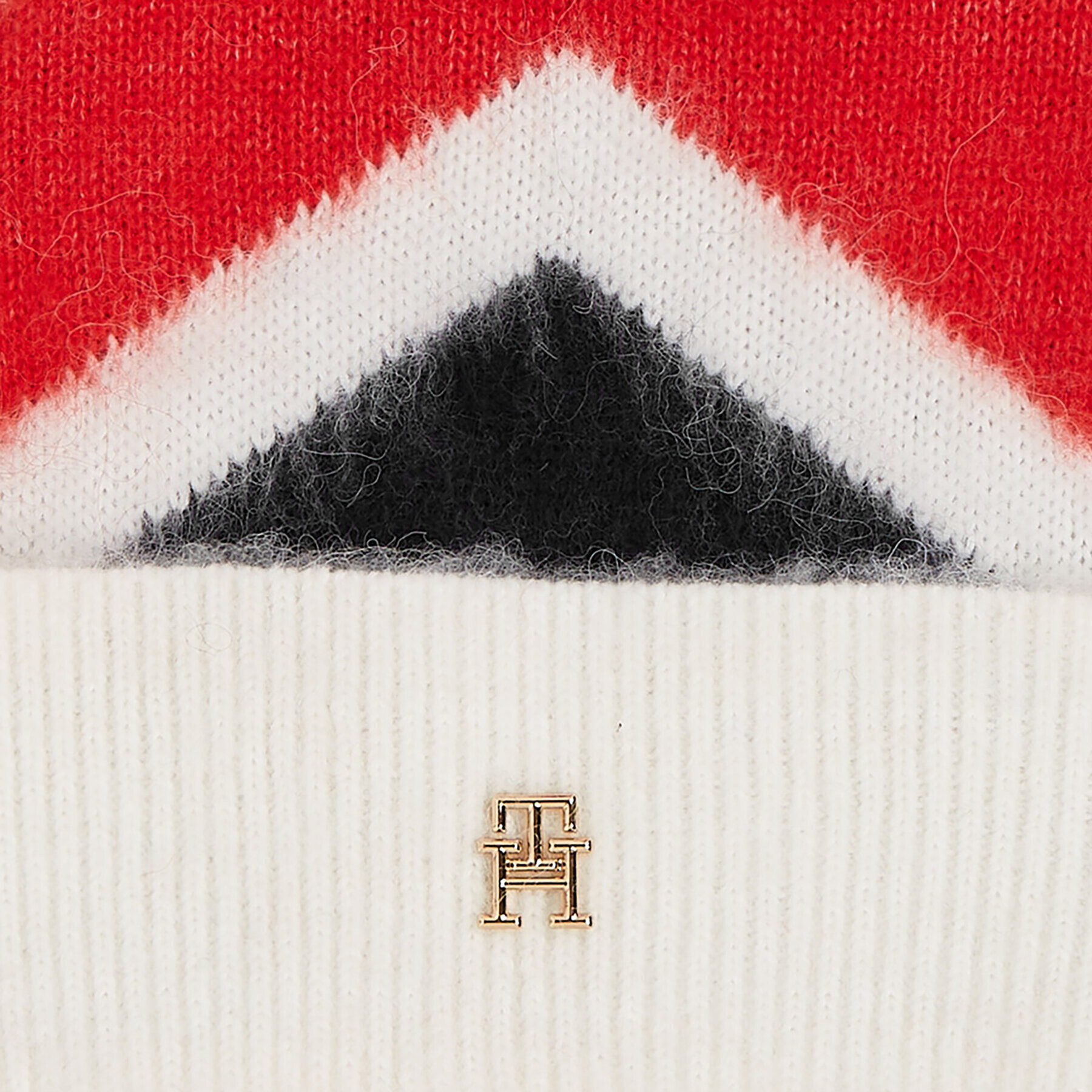 Tommy Hilfiger Čepice Th Evening Pompom Beanie Argyle AW0AW15305 Červená - Pepit.cz