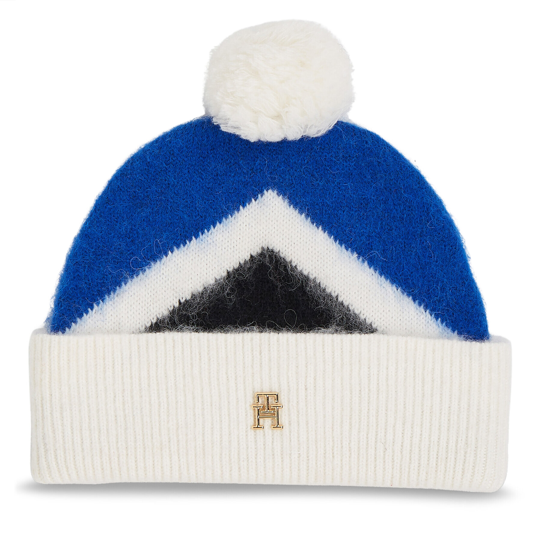 Tommy Hilfiger Čepice Th Evening Pompom Beanie Argyle AW0AW15305 Modrá - Pepit.cz