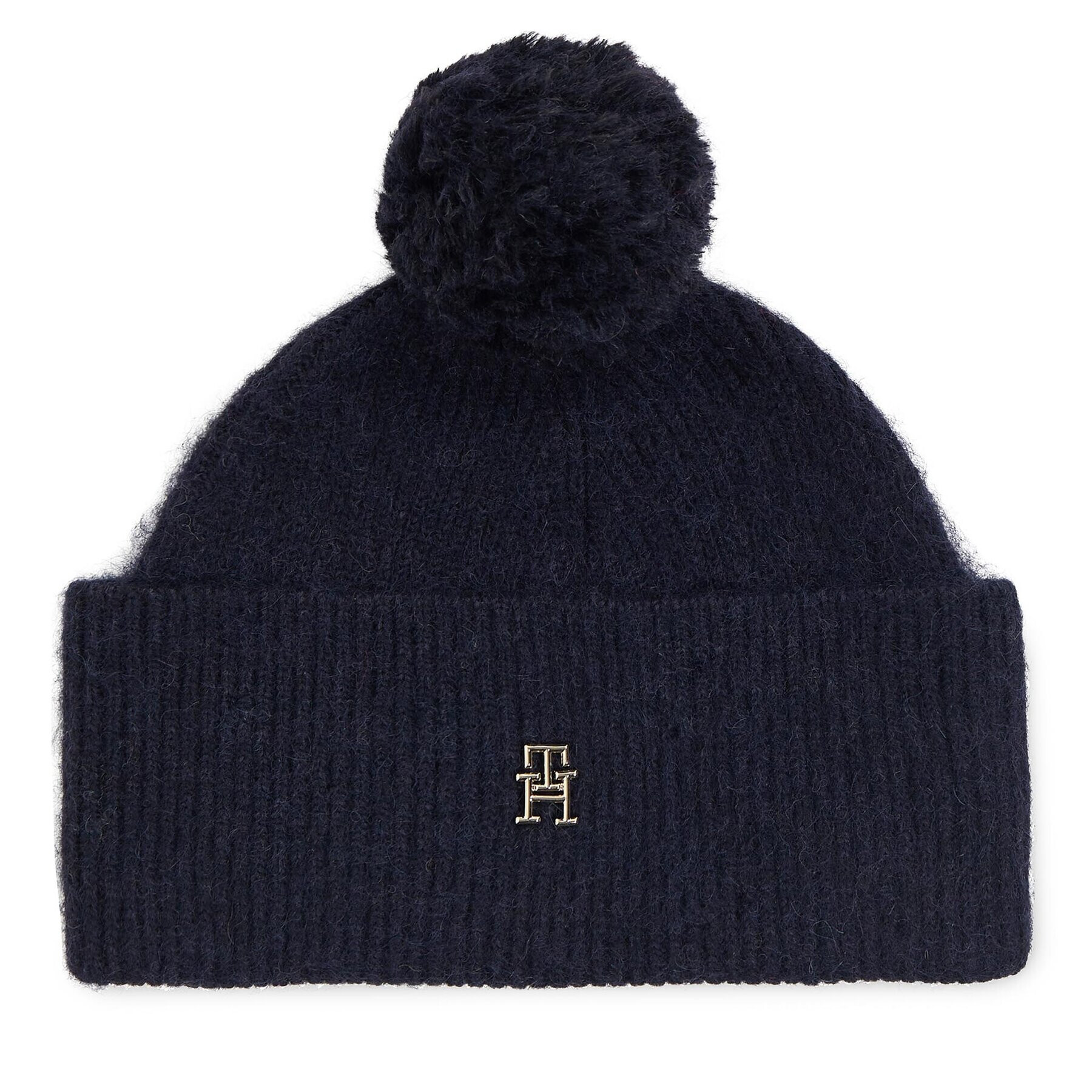 Tommy Hilfiger Čepice Th Evening Pompom Beanie AW0AW15390 Tmavomodrá - Pepit.cz