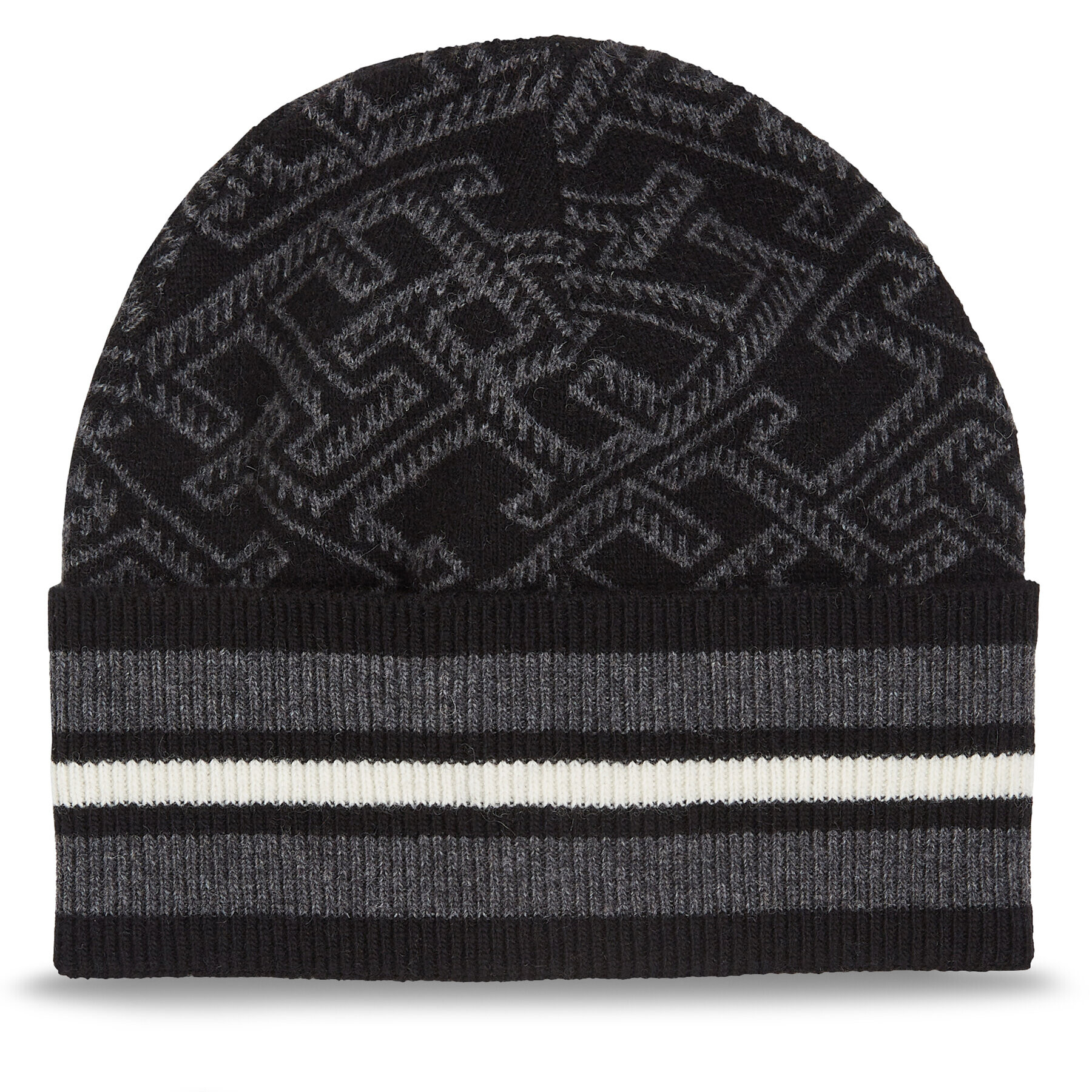 Tommy Hilfiger Čepice Th Monogram Aop Beanie AM0AM11499 Černá - Pepit.cz