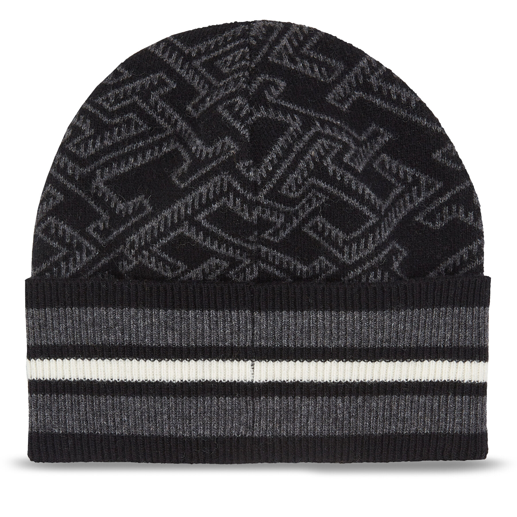 Tommy Hilfiger Čepice Th Monogram Aop Beanie AM0AM11499 Černá - Pepit.cz