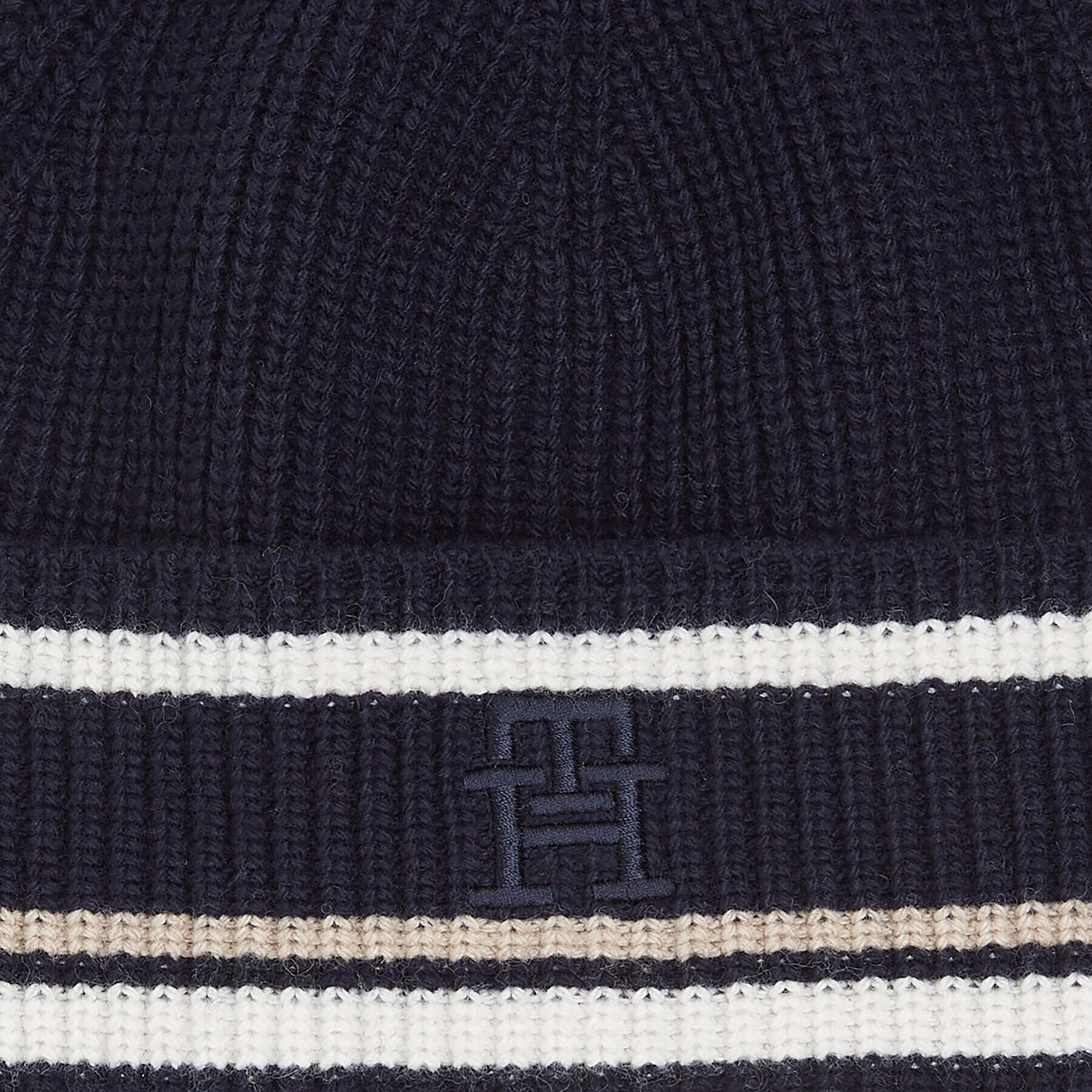 Tommy Hilfiger Čepice Th Monogram Beanie AM0AM11503 Tmavomodrá - Pepit.cz