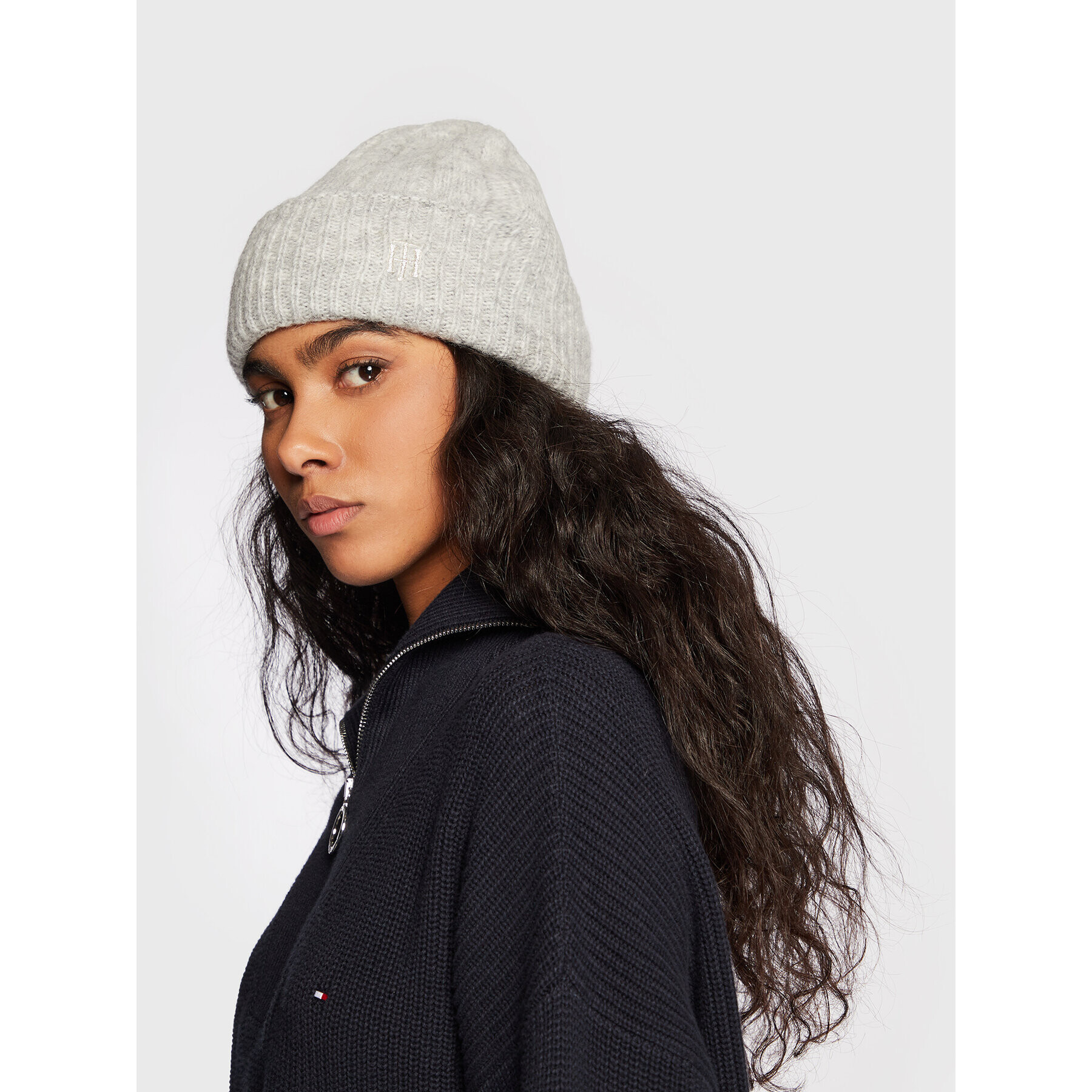 Tommy Hilfiger Čepice Th Timeless Beanie AW0AW13827 Šedá - Pepit.cz