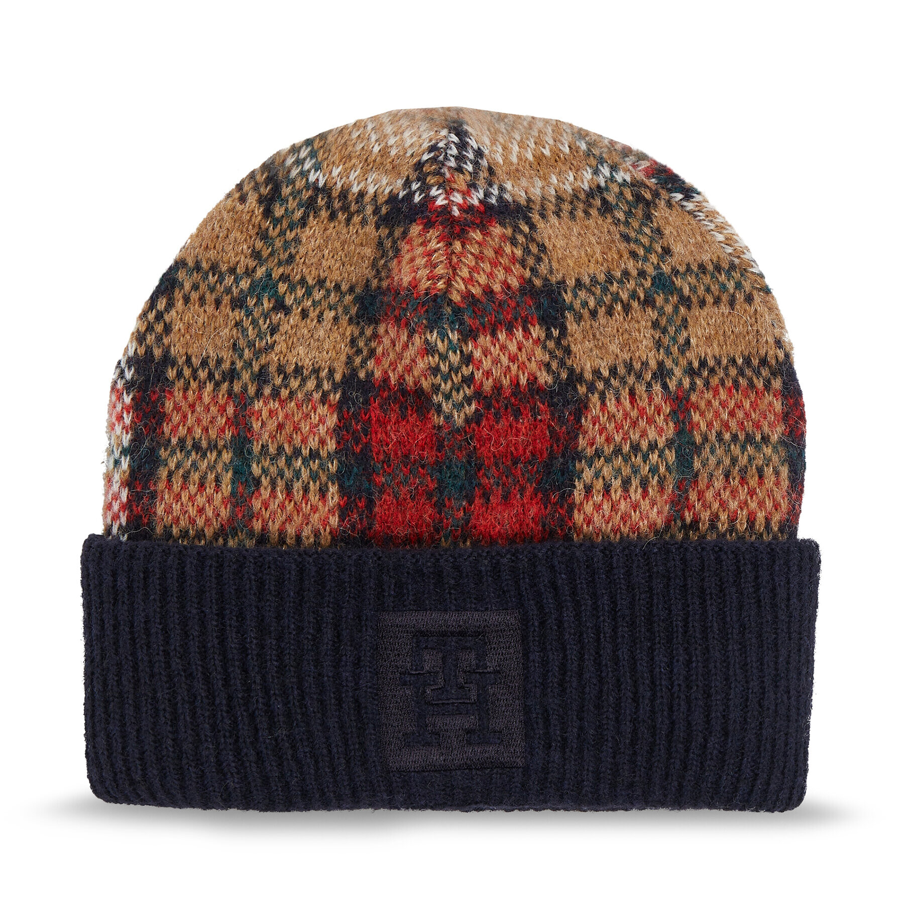 Tommy Hilfiger Čepice Tommy Check Beanie AW0AW15315 Tmavomodrá - Pepit.cz