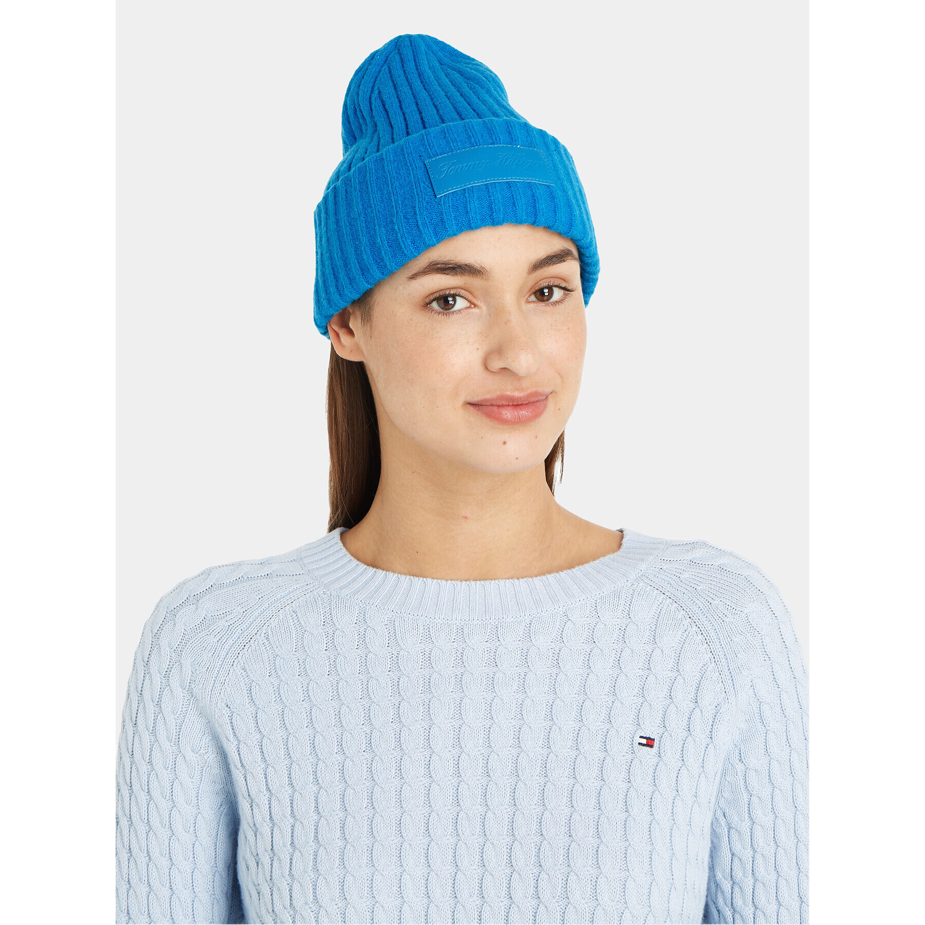 Tommy Hilfiger Čepice Tommy Twist Beanie AW0AW15325 Modrá - Pepit.cz