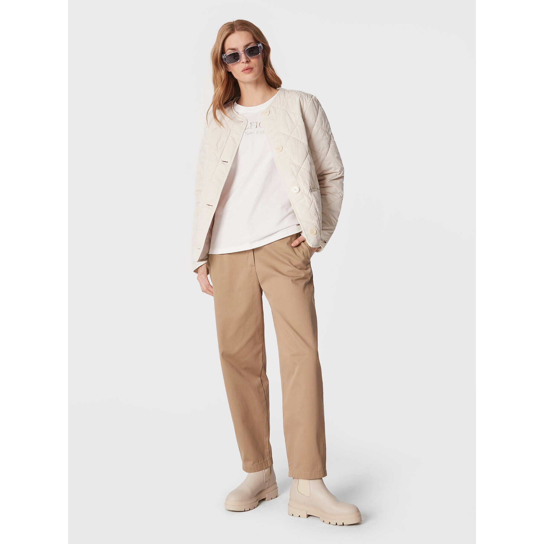 Tommy Hilfiger Chino kalhoty Balloon WW0WW37087 Béžová Relaxed Fit - Pepit.cz