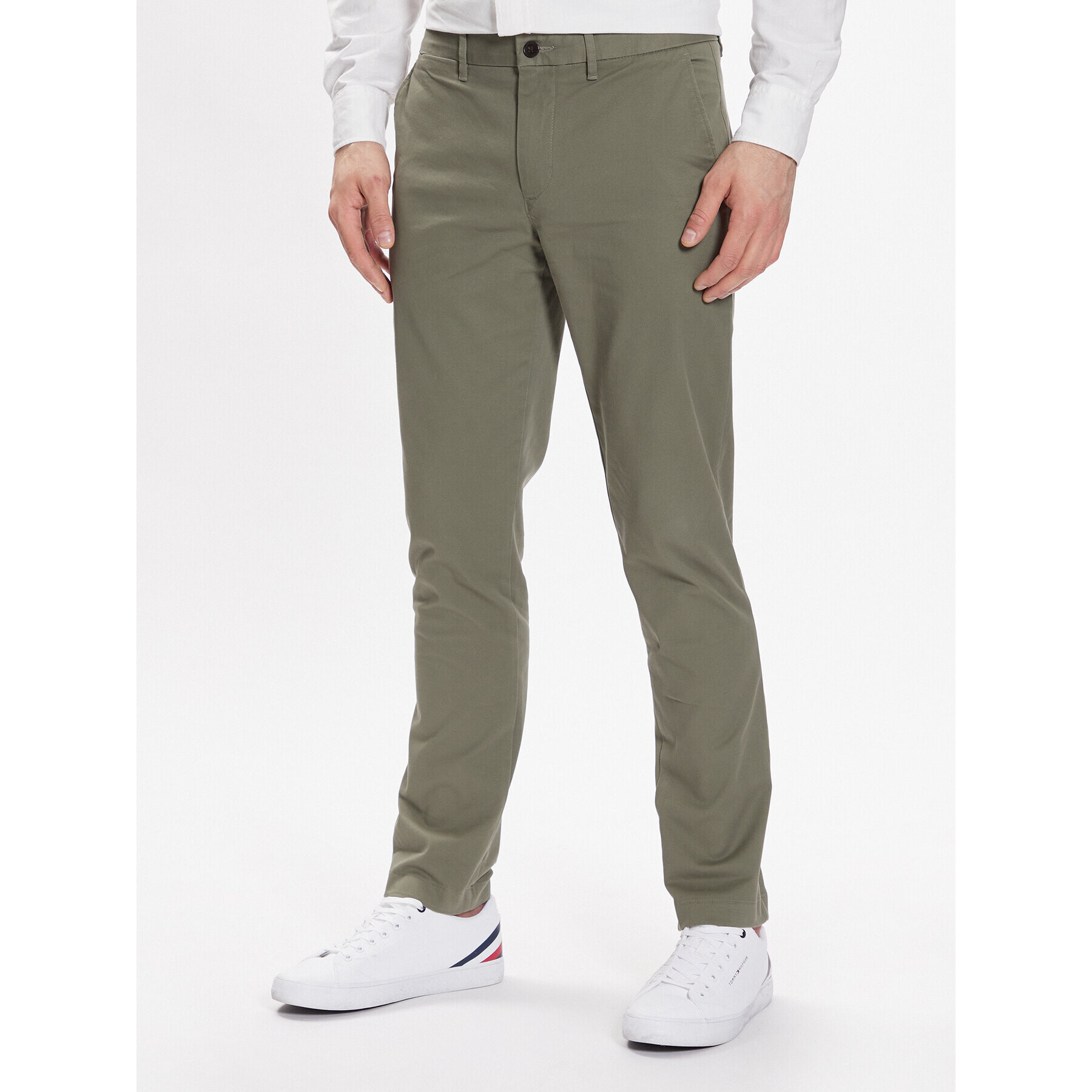 Tommy Hilfiger Chino kalhoty Bleecker 1985 MW0MW26619 Zelená Slim Fit - Pepit.cz