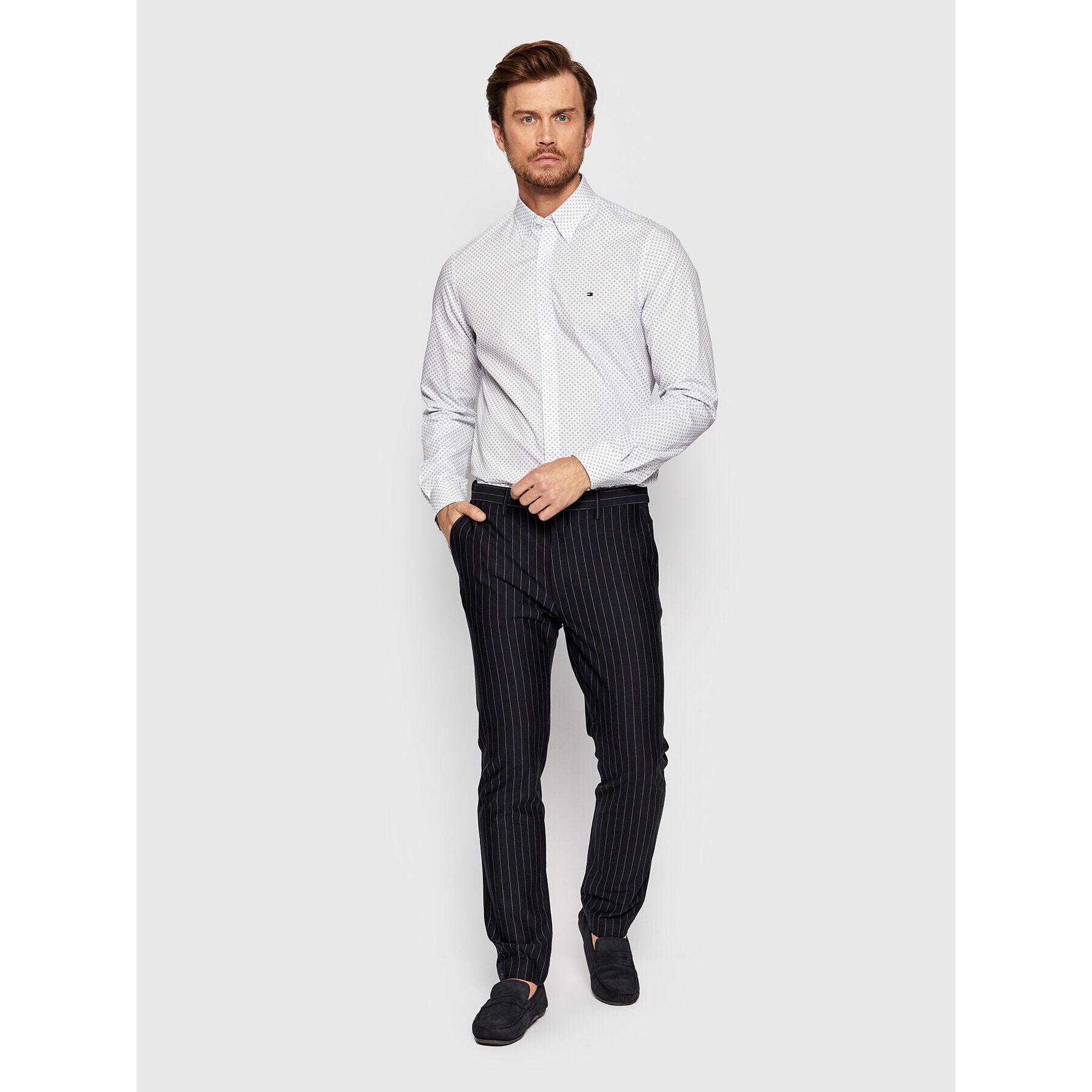 Tommy Hilfiger Chino kalhoty Bleecker MW0MW23502 Tmavomodrá Slim Fit - Pepit.cz