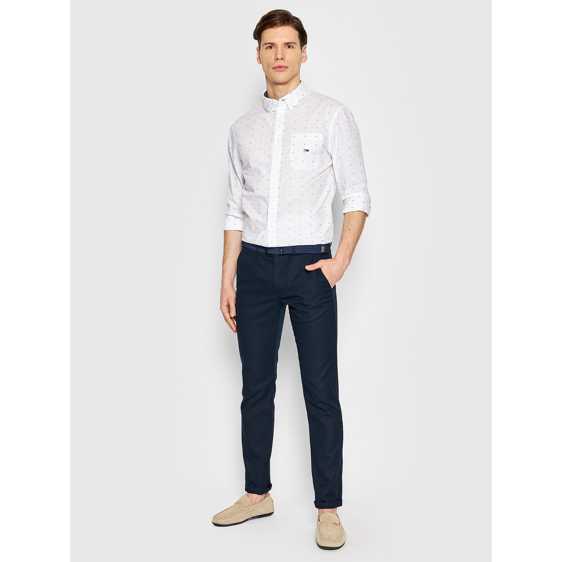 Tommy Hilfiger Chino kalhoty Bleecker MW0MW23559 Tmavomodrá Slim Fit - Pepit.cz