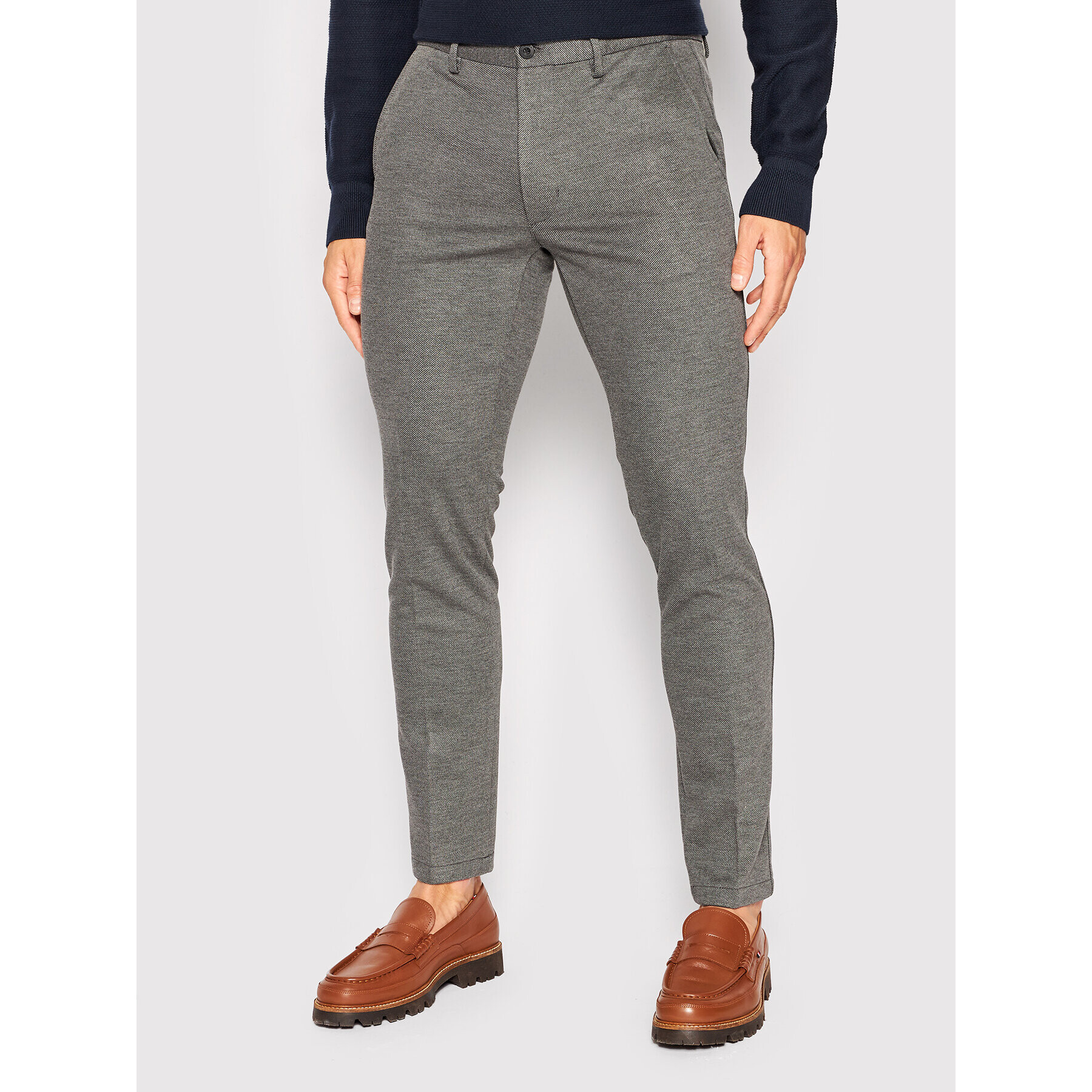 Tommy Hilfiger Chino kalhoty Bleecker MW0MW26607 Šedá Slim Fit - Pepit.cz