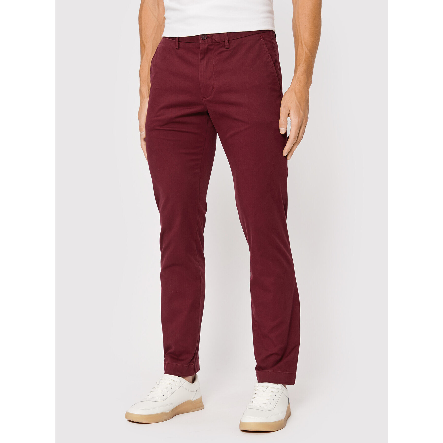 Tommy Hilfiger Chino kalhoty Bleecker MW0MW26619 Bordó Slim Fit - Pepit.cz