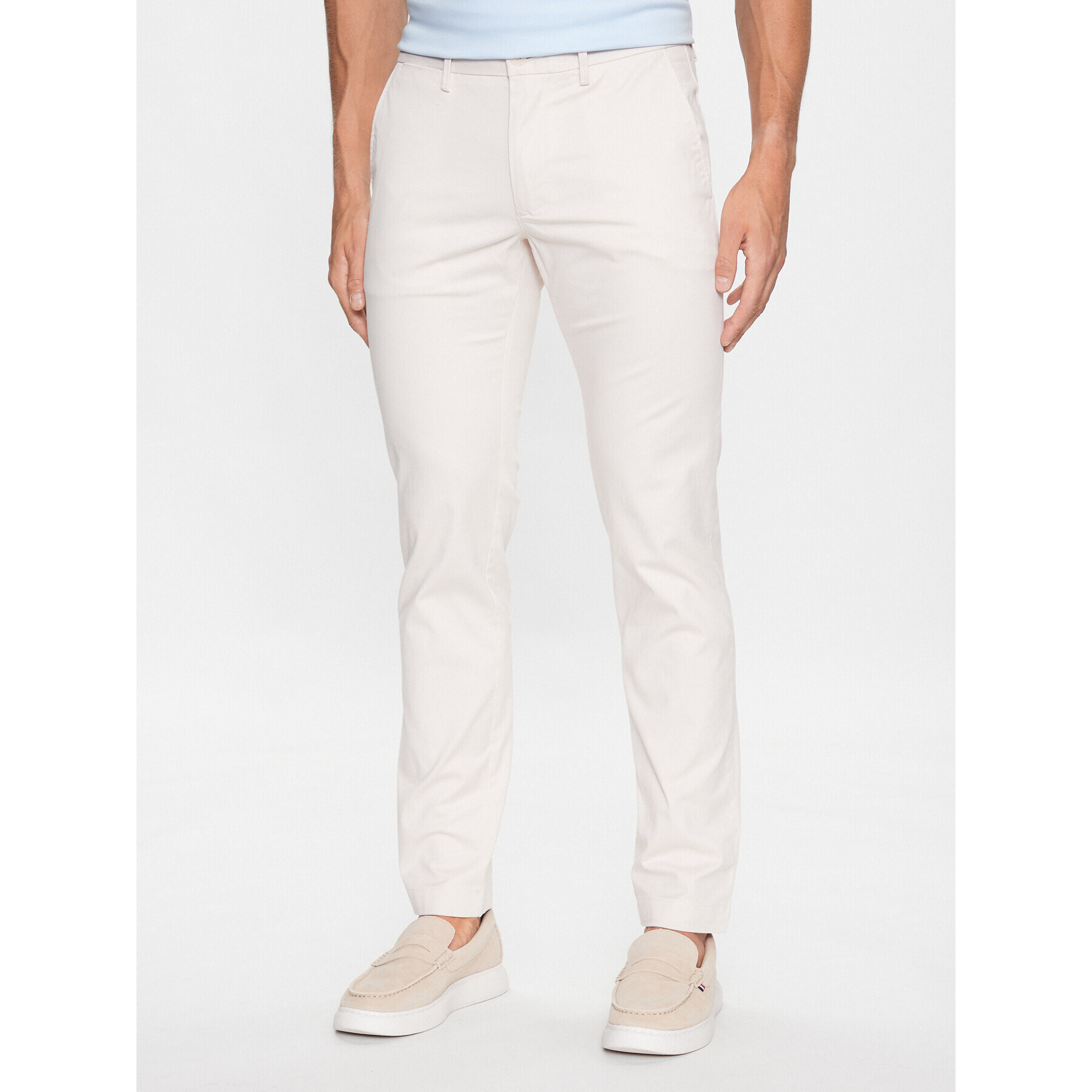 Tommy Hilfiger Chino kalhoty Bleecker MW0MW26619 Écru Slim Fit - Pepit.cz