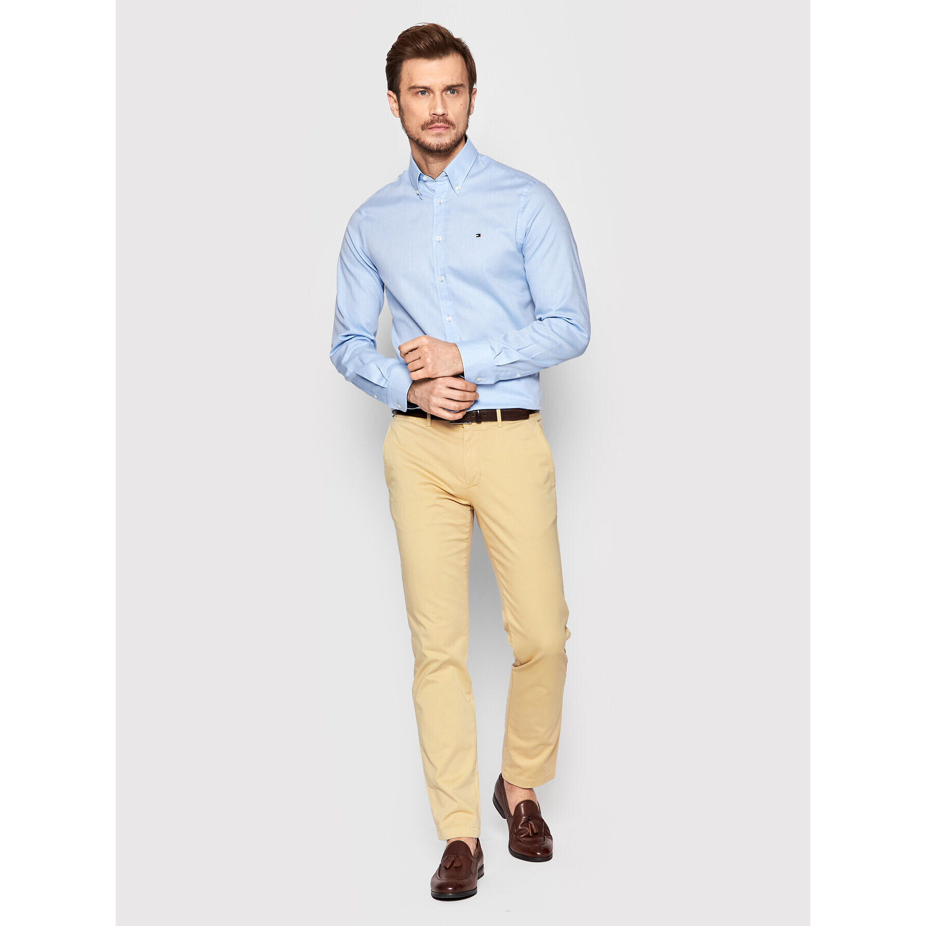 Tommy Hilfiger Chino kalhoty Denton MW0MW13845 Béžová Straight Fit - Pepit.cz