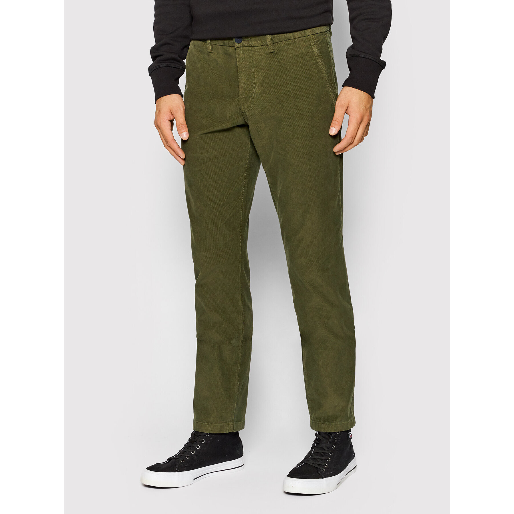 Tommy Hilfiger Chino kalhoty Denton MW0MW19889 Zelená Straight Fit - Pepit.cz