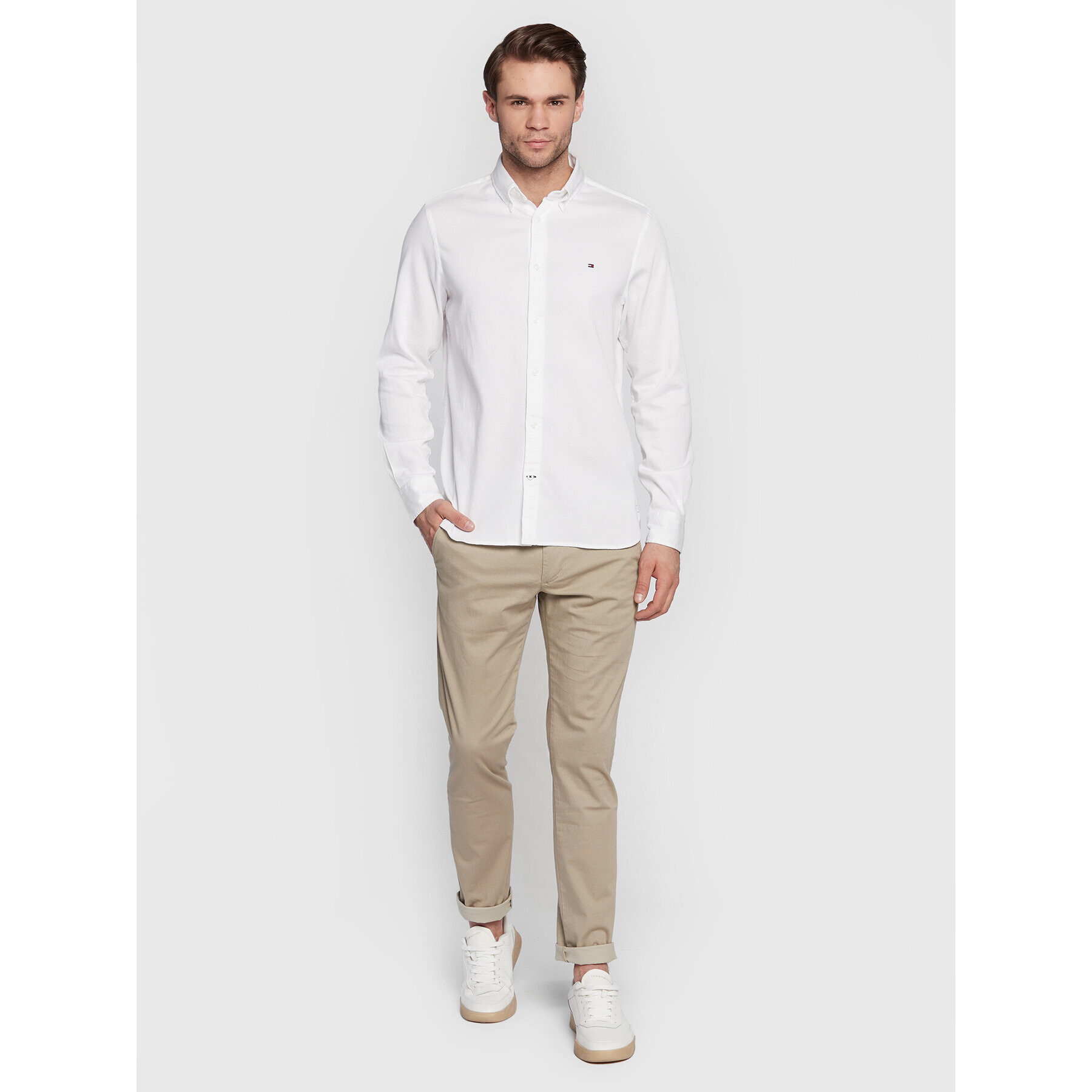 Tommy Hilfiger Chino kalhoty MW0MW28642 Béžová Slim Fit - Pepit.cz