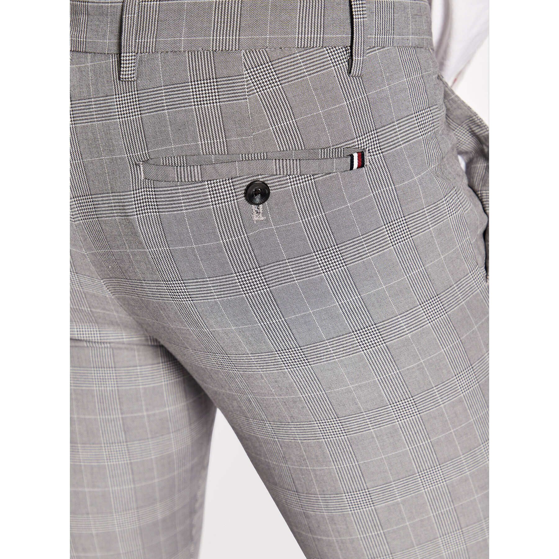 Tommy Hilfiger Chino kalhoty Prince Of Wales MW0MW26837 Šedá Slim Fit - Pepit.cz