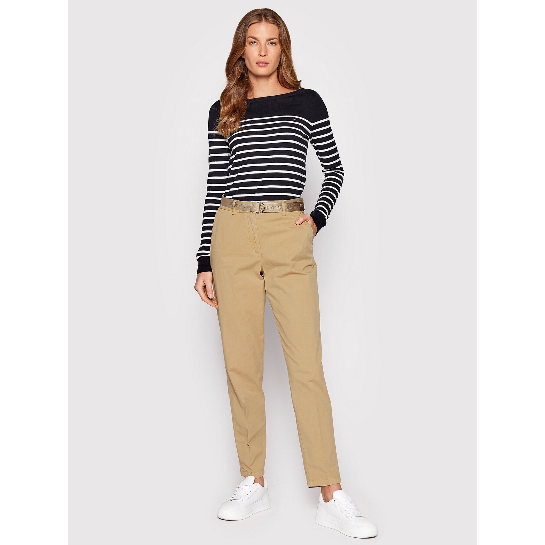 Tommy Hilfiger Chino kalhoty Twelle Michelle WW0WW34516 Béžová Regular Fit - Pepit.cz