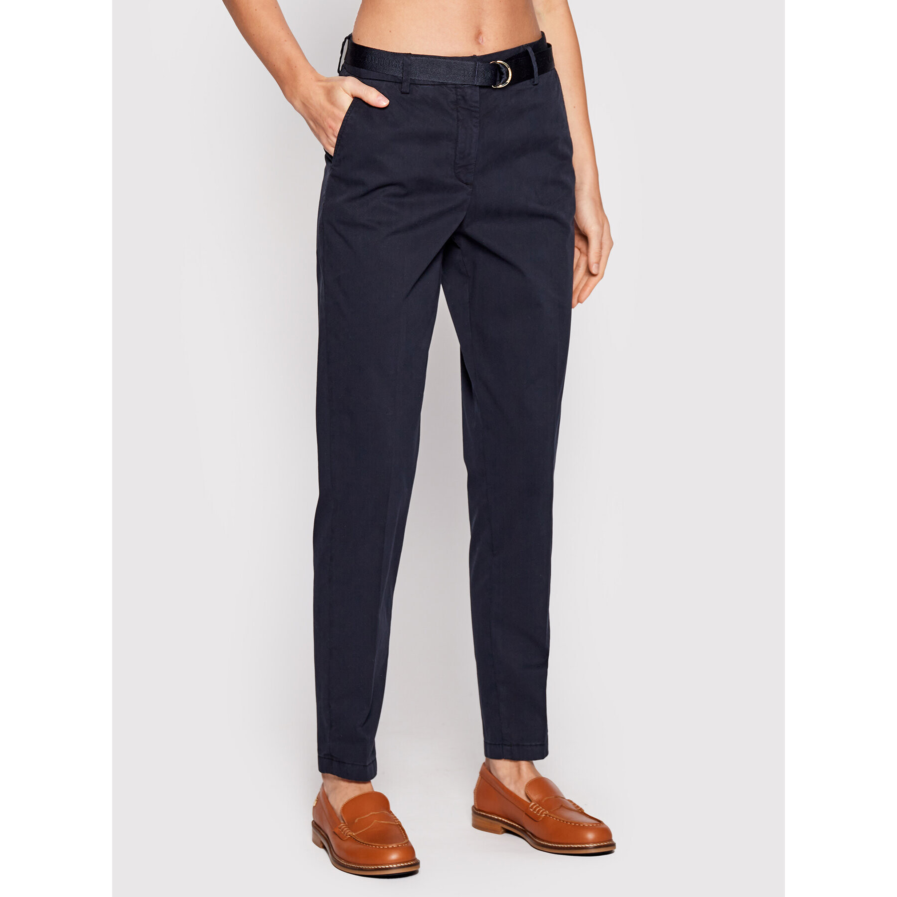 Tommy Hilfiger Chino kalhoty Twelle Michelle WW0WW34516 Tmavomodrá Regular Fit - Pepit.cz