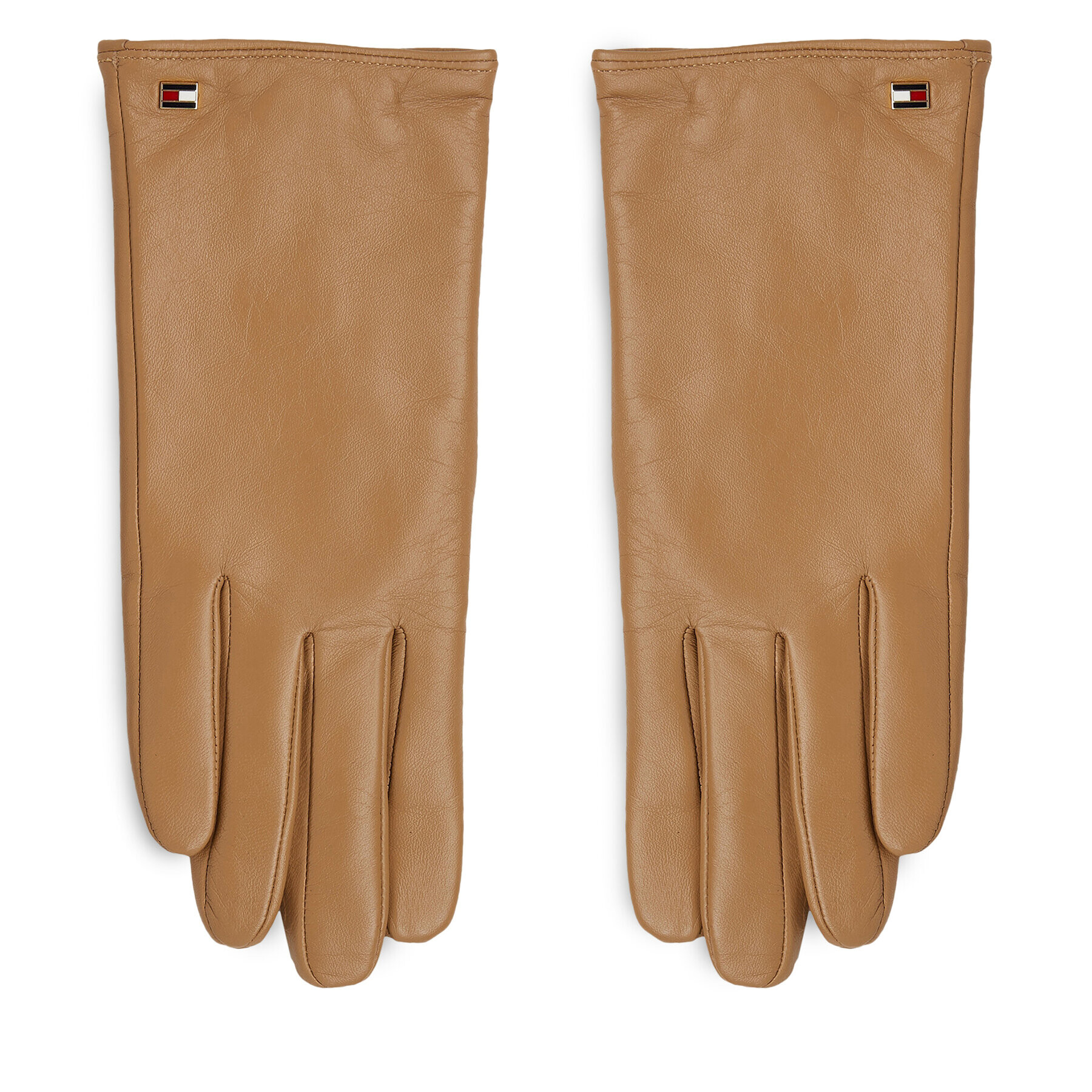 Tommy Hilfiger Dámské rukavice Essential Flag Leather Gloves AW0AW15360 Béžová - Pepit.cz