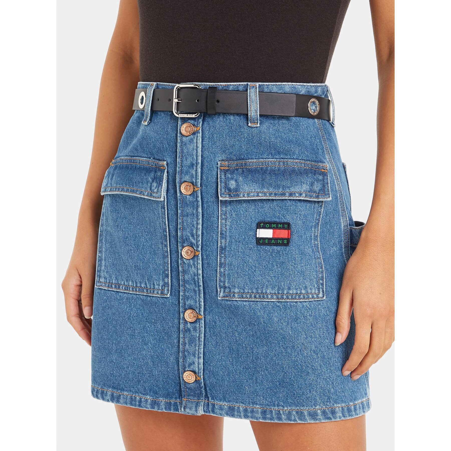 Tommy Hilfiger Dámský pásek Tjw City Girl Belt AW0AW15112 Černá - Pepit.cz