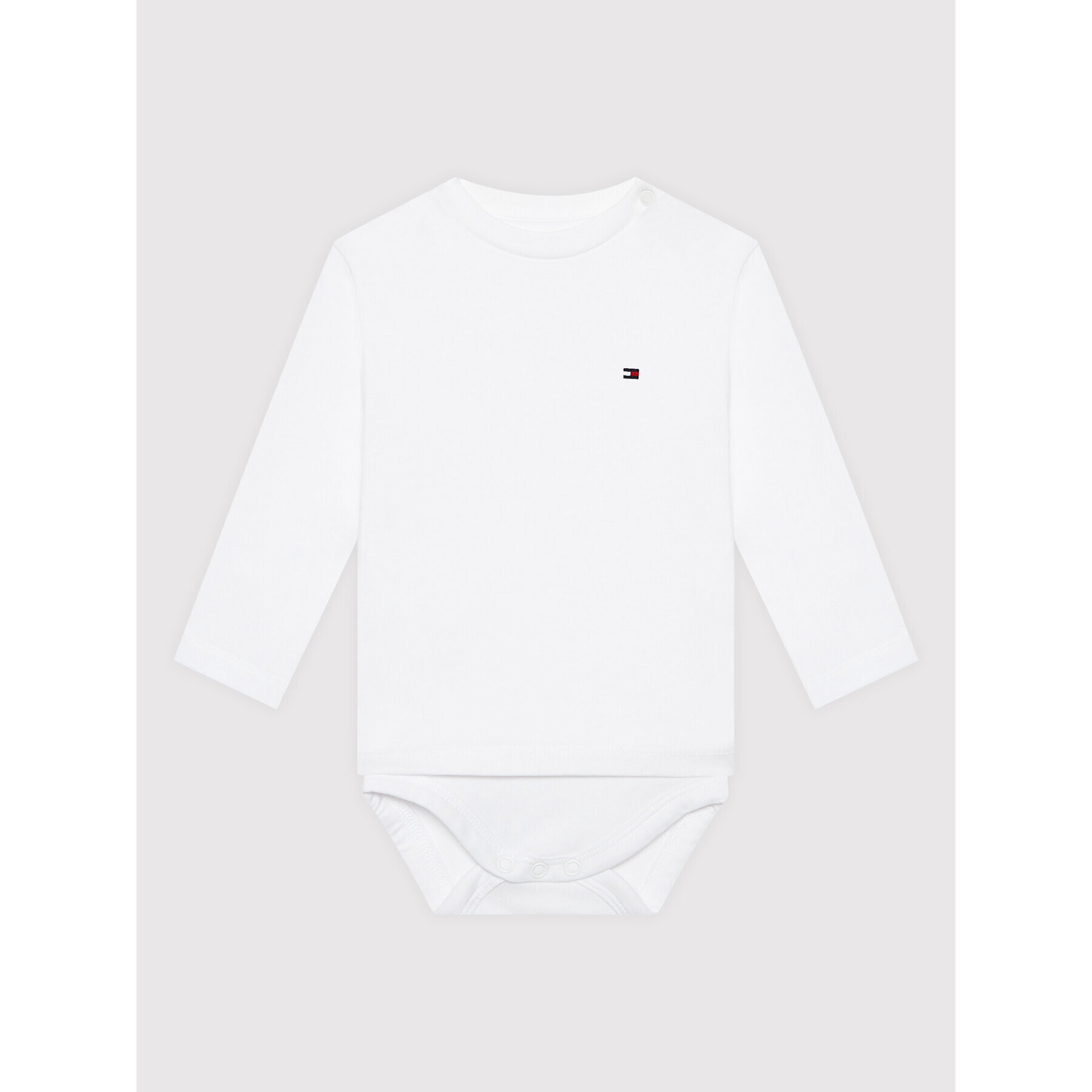 Tommy Hilfiger Dětské body Baby Solid KN0KN01408 Bílá Regular Fit - Pepit.cz