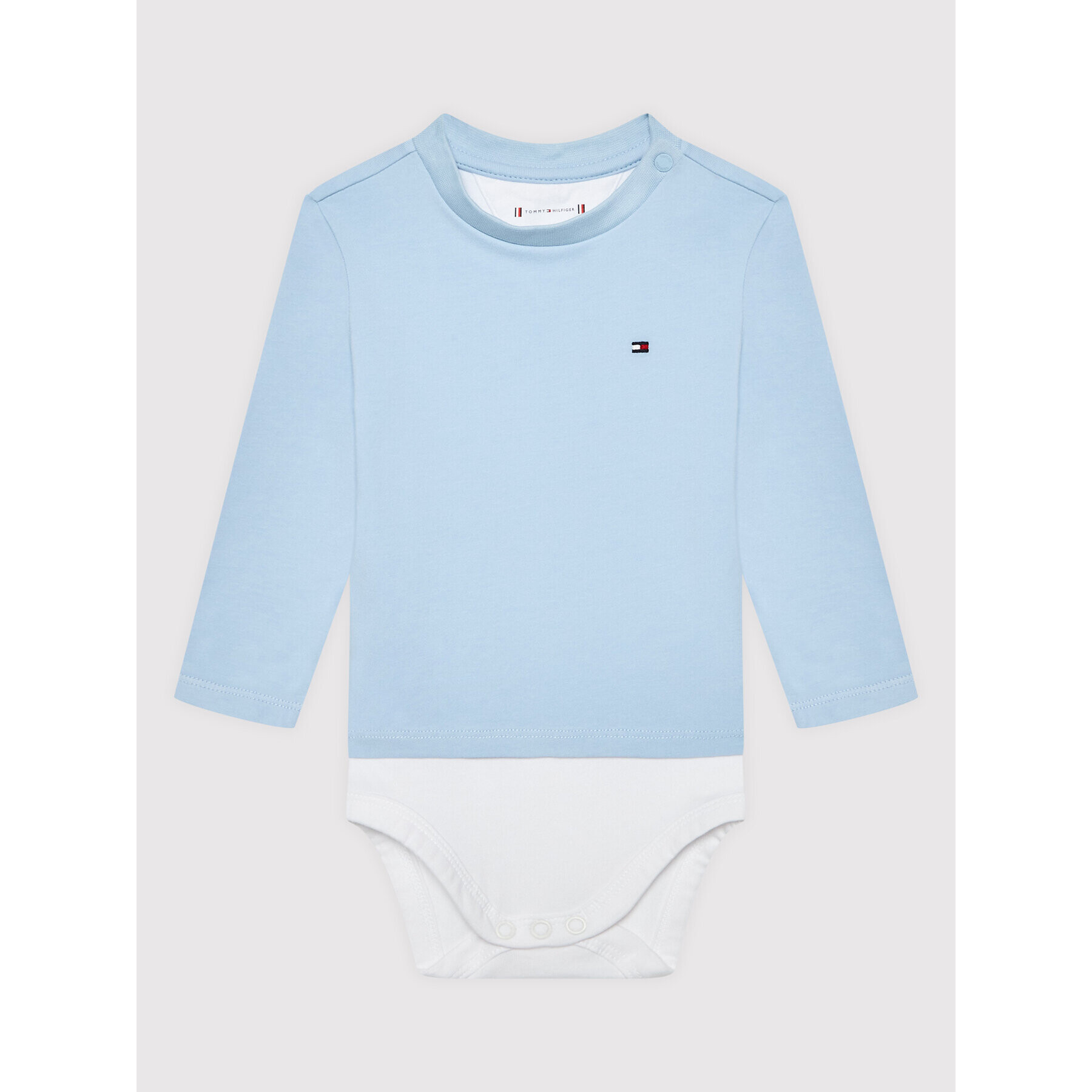 Tommy Hilfiger Dětské body Baby Solid KN0KN01408 Modrá Regular Fit - Pepit.cz