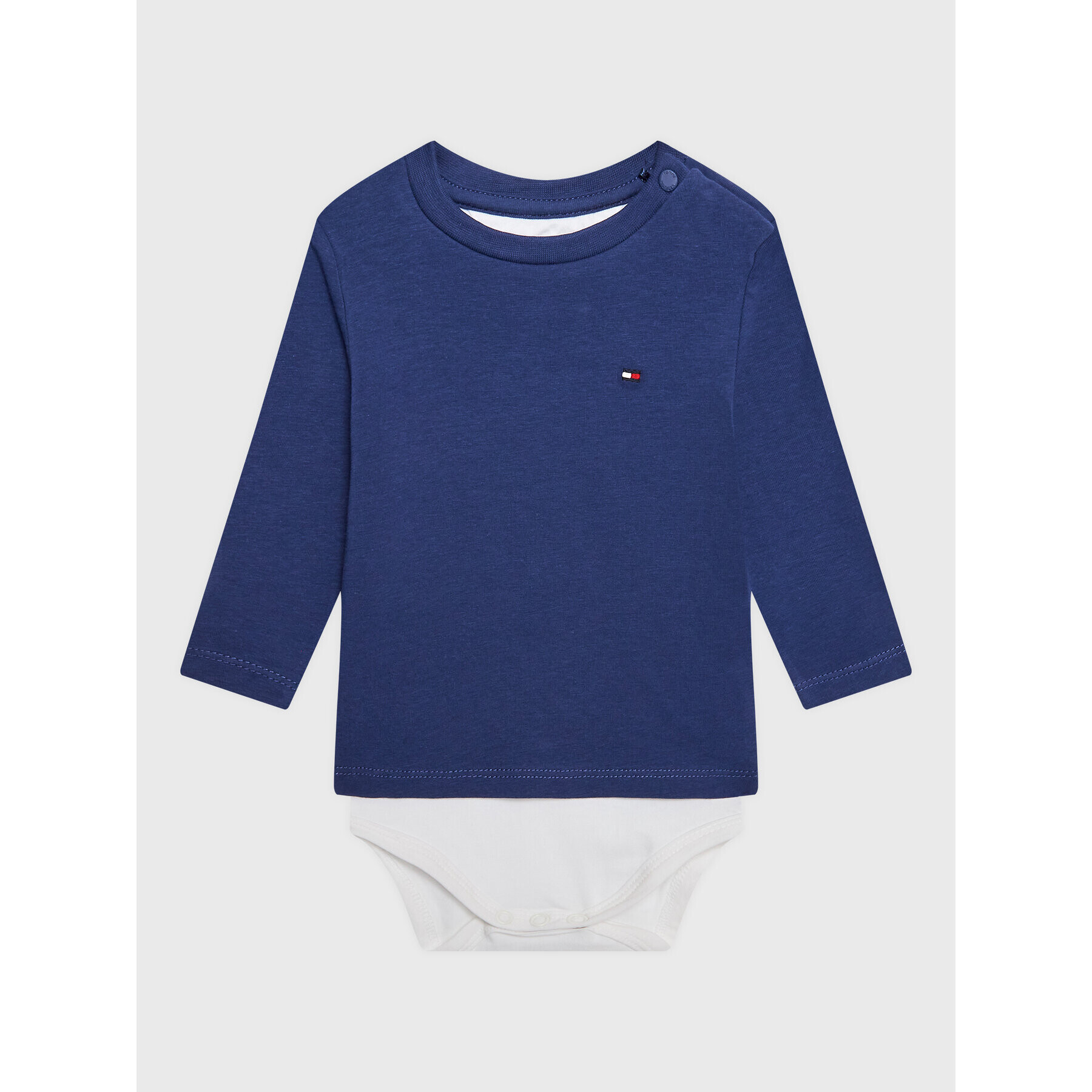 Tommy Hilfiger Dětské body Baby Solid KN0KN01408 Modrá Regular Fit - Pepit.cz