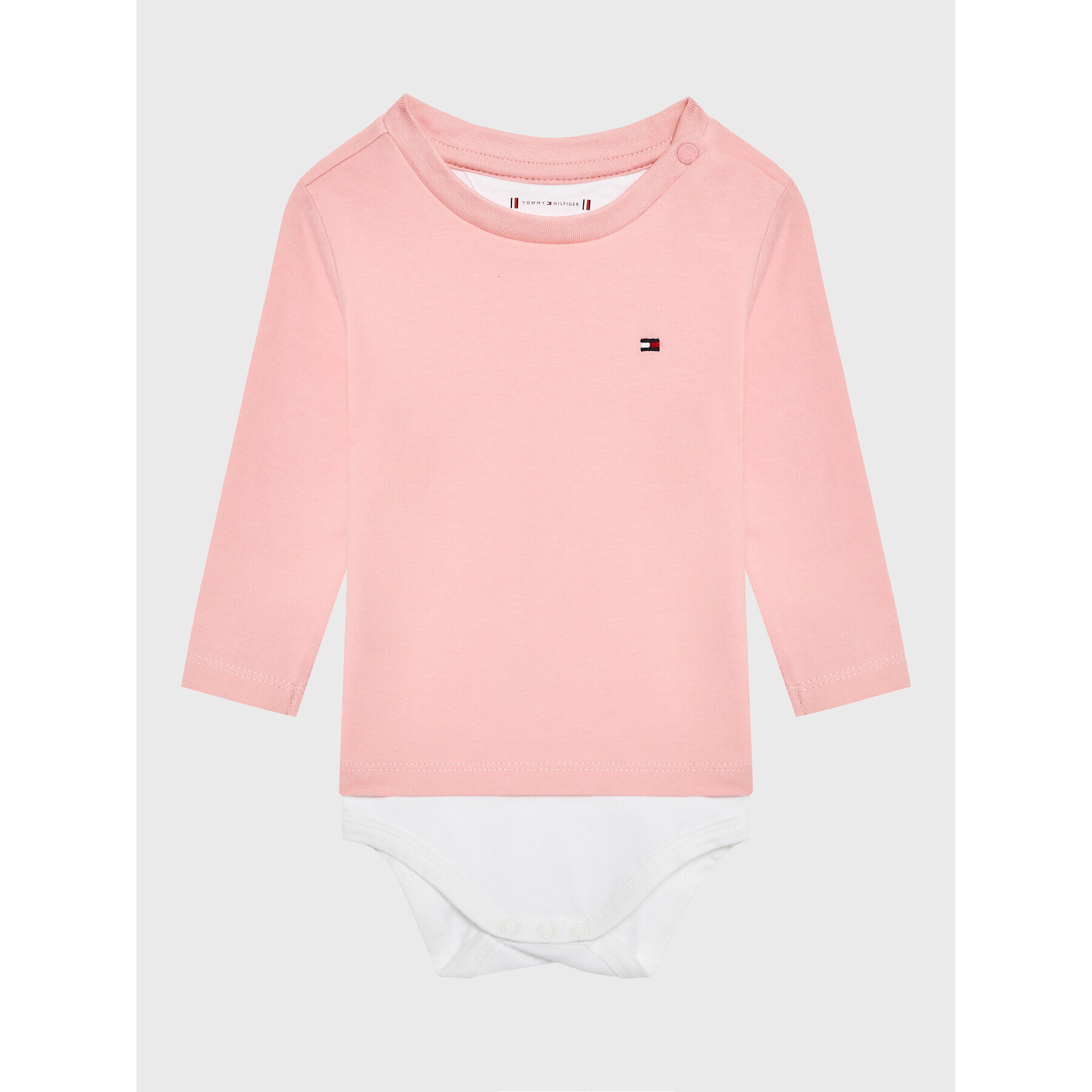 Tommy Hilfiger Dětské body Baby Solid KN0KN01408 Růžová Regular Fit - Pepit.cz