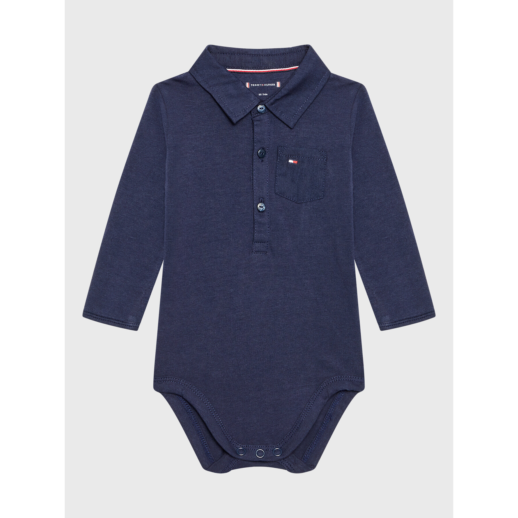 Tommy Hilfiger Dětské body Poplin Collar KN0KN01183 Tmavomodrá Regular Fit - Pepit.cz