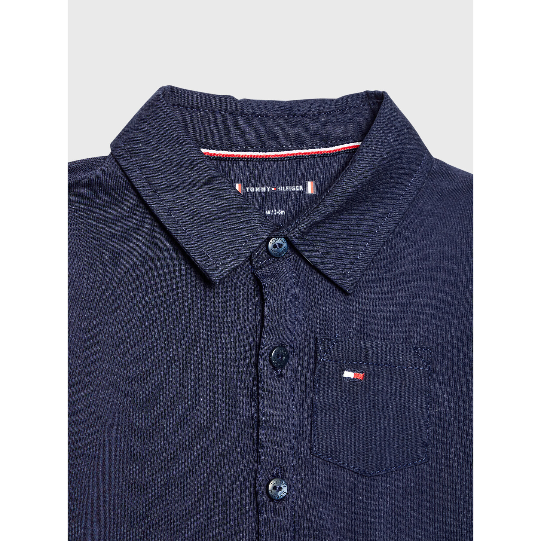 Tommy Hilfiger Dětské body Poplin Collar KN0KN01183 Tmavomodrá Regular Fit - Pepit.cz