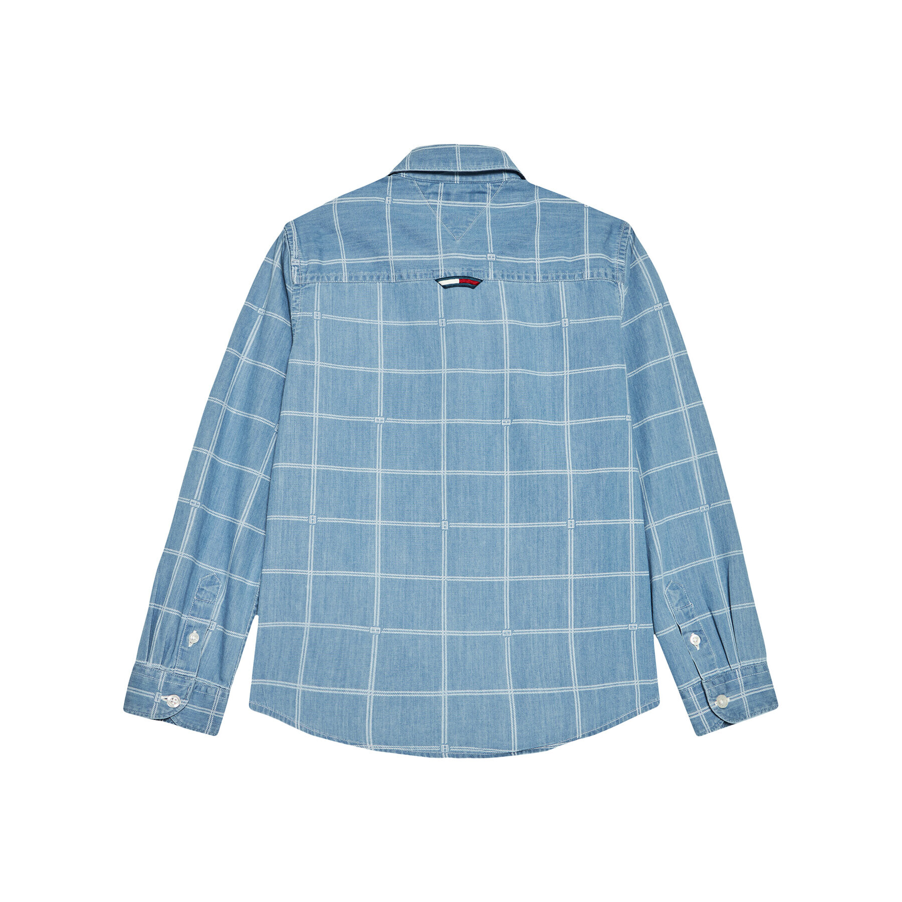 Tommy Hilfiger džínová košile Flag Check KB0KB06501 M Modrá Regular Fit - Pepit.cz