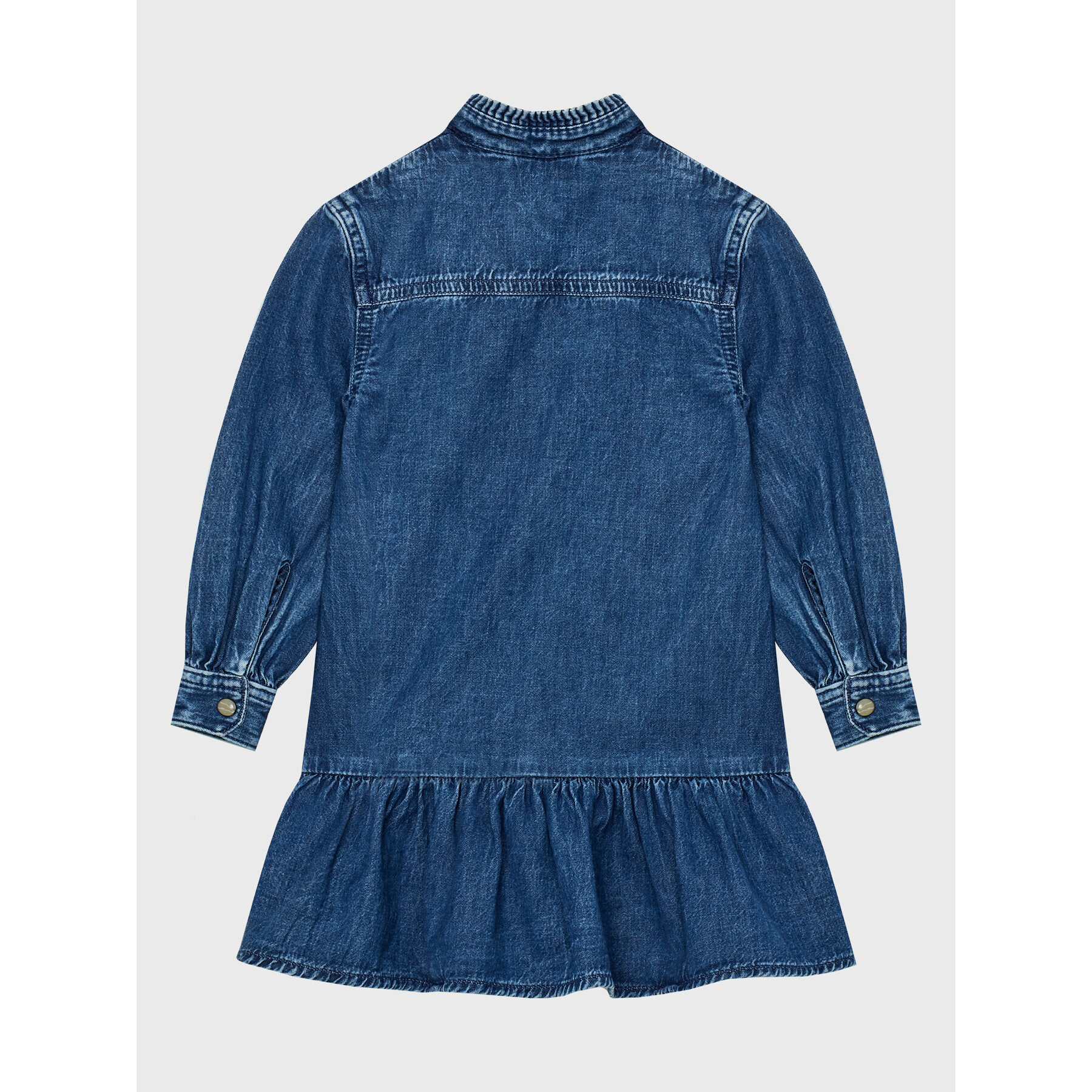 Tommy Hilfiger Džínové šaty Denim Frill Collar KG0KG07026 D Modrá Regular Fit - Pepit.cz