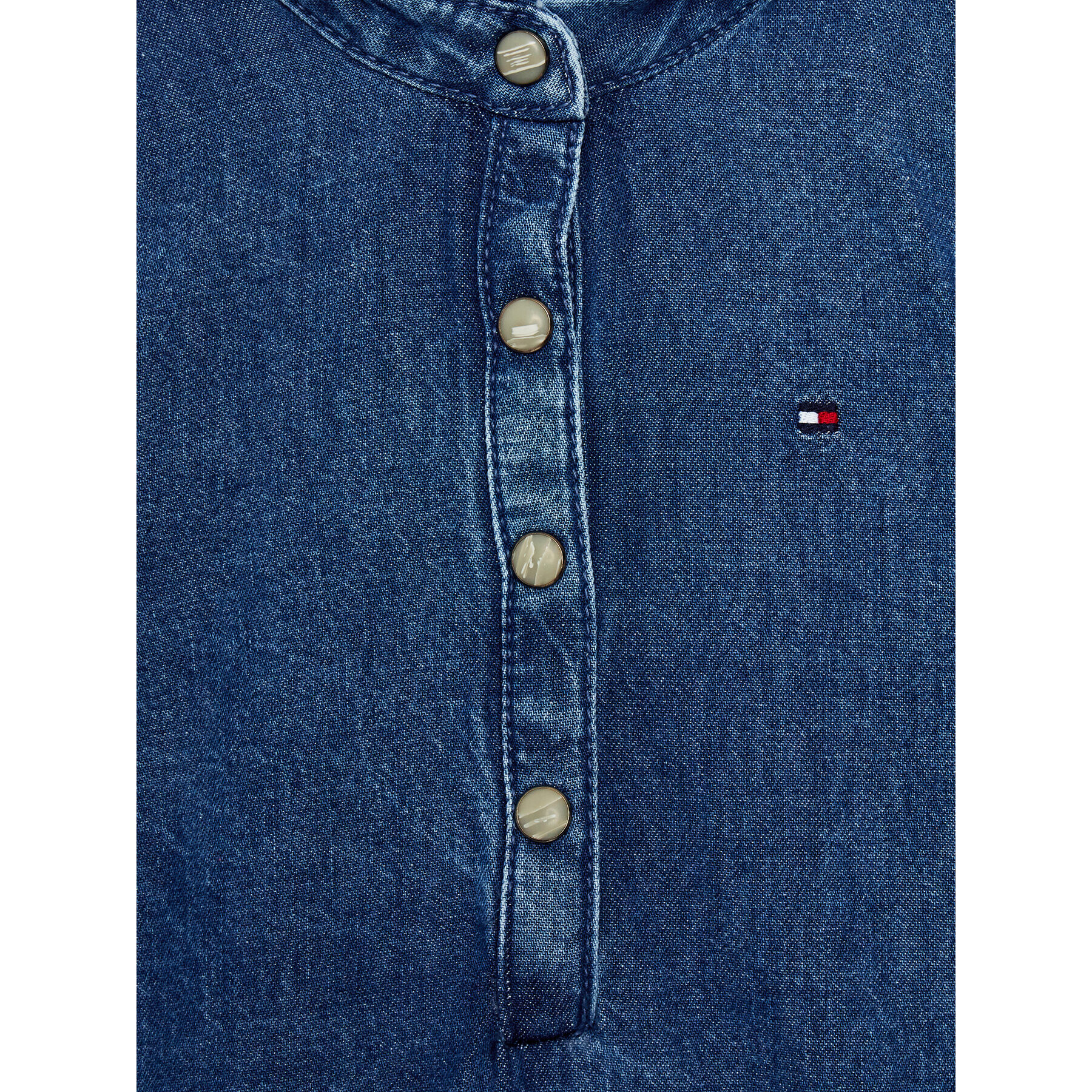 Tommy Hilfiger Džínové šaty Denim Frill Collar KG0KG07026 D Modrá Regular Fit - Pepit.cz