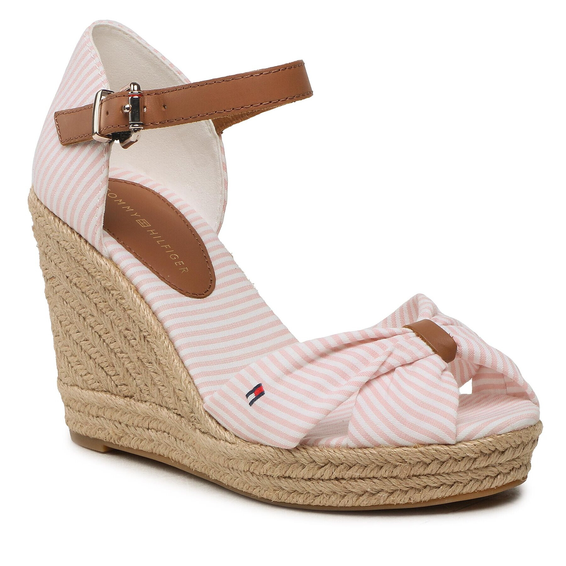 Tommy Hilfiger Espadrilky Basic Seersucker High Wedge FW0FW07160 Růžová - Pepit.cz