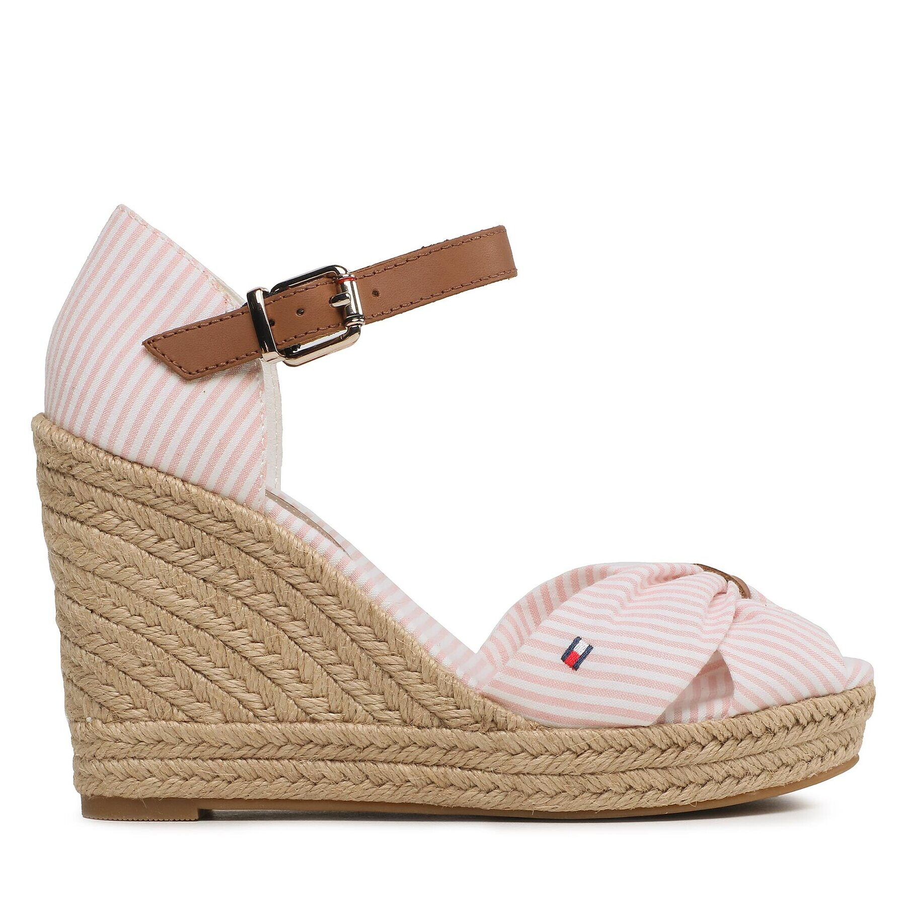 Tommy Hilfiger Espadrilky Basic Seersucker High Wedge FW0FW07160 Růžová - Pepit.cz