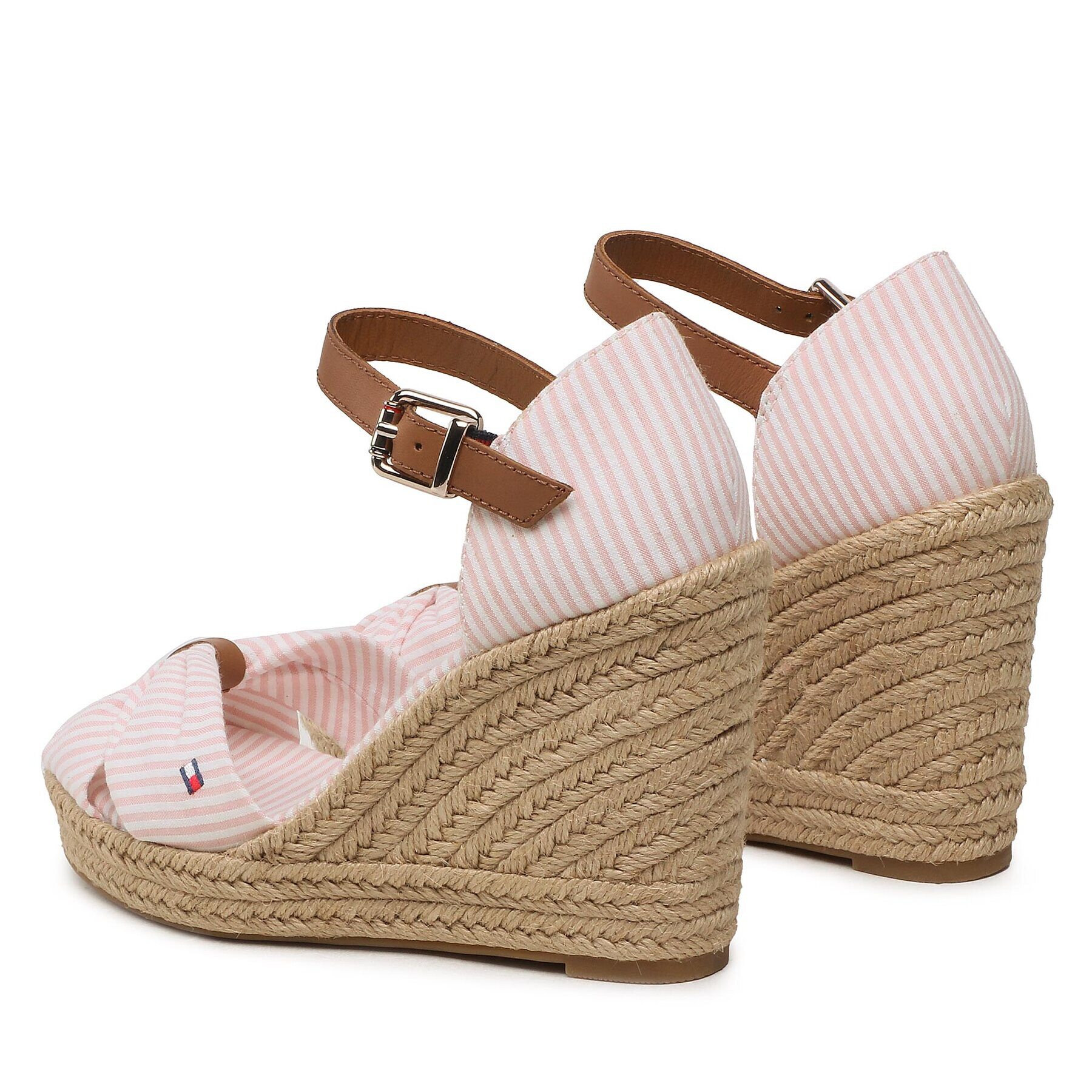 Tommy Hilfiger Espadrilky Basic Seersucker High Wedge FW0FW07160 Růžová - Pepit.cz