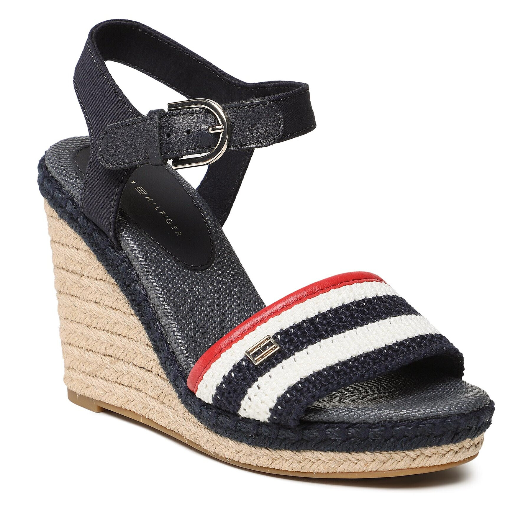 Tommy Hilfiger Espadrilky Feminine Crochet High Wedge FW0FW07274 Tmavomodrá - Pepit.cz