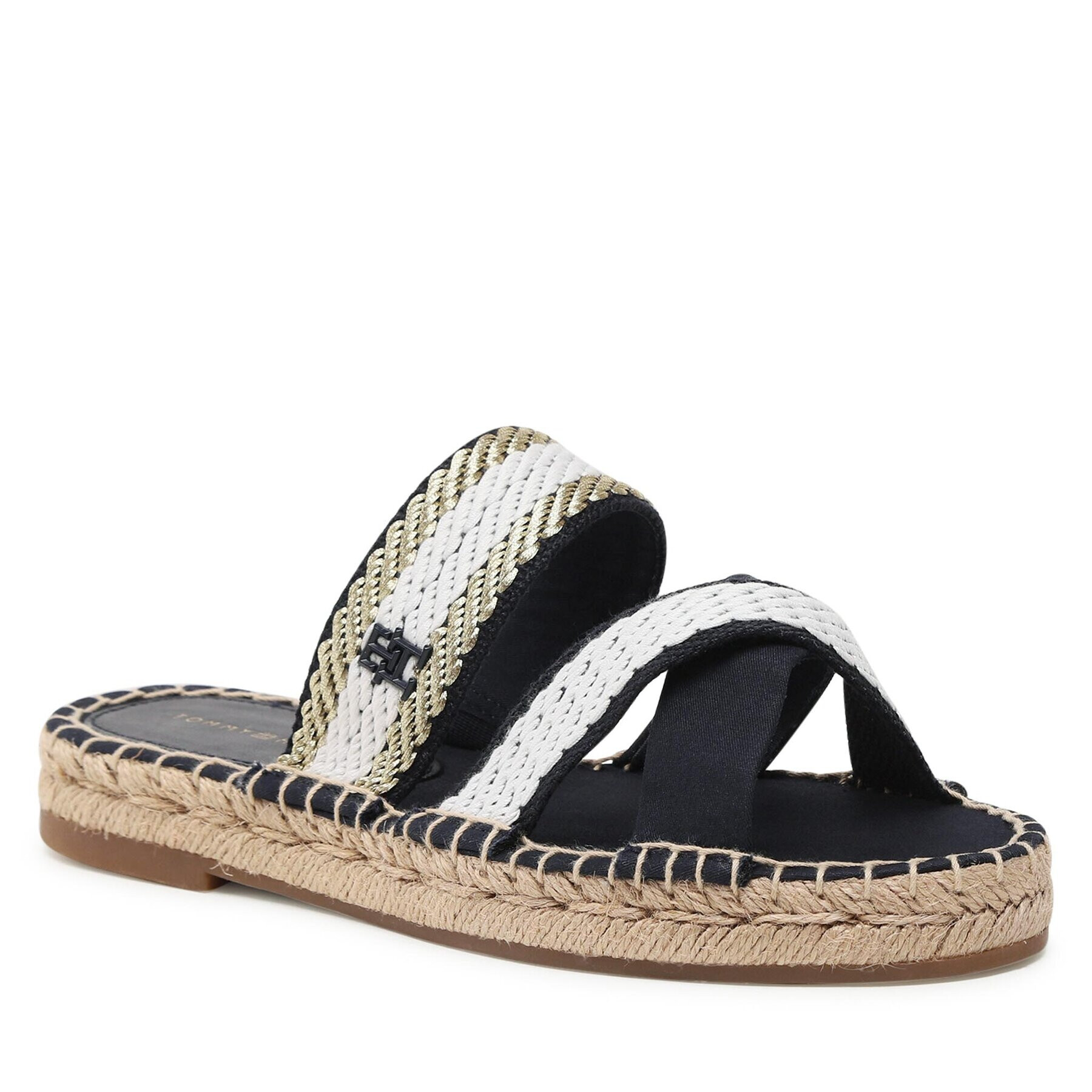 Tommy Hilfiger Espadrilky Golden Webbing Sandal FW0FW07096 Tmavomodrá - Pepit.cz