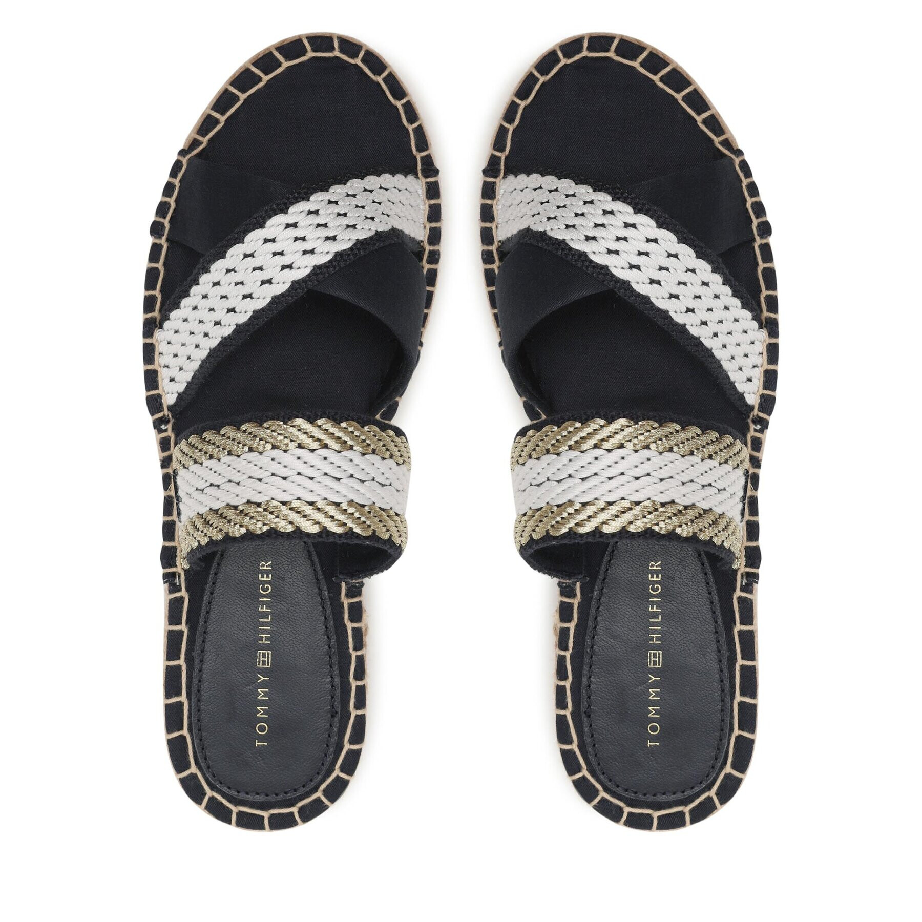 Tommy Hilfiger Espadrilky Golden Webbing Sandal FW0FW07096 Tmavomodrá - Pepit.cz